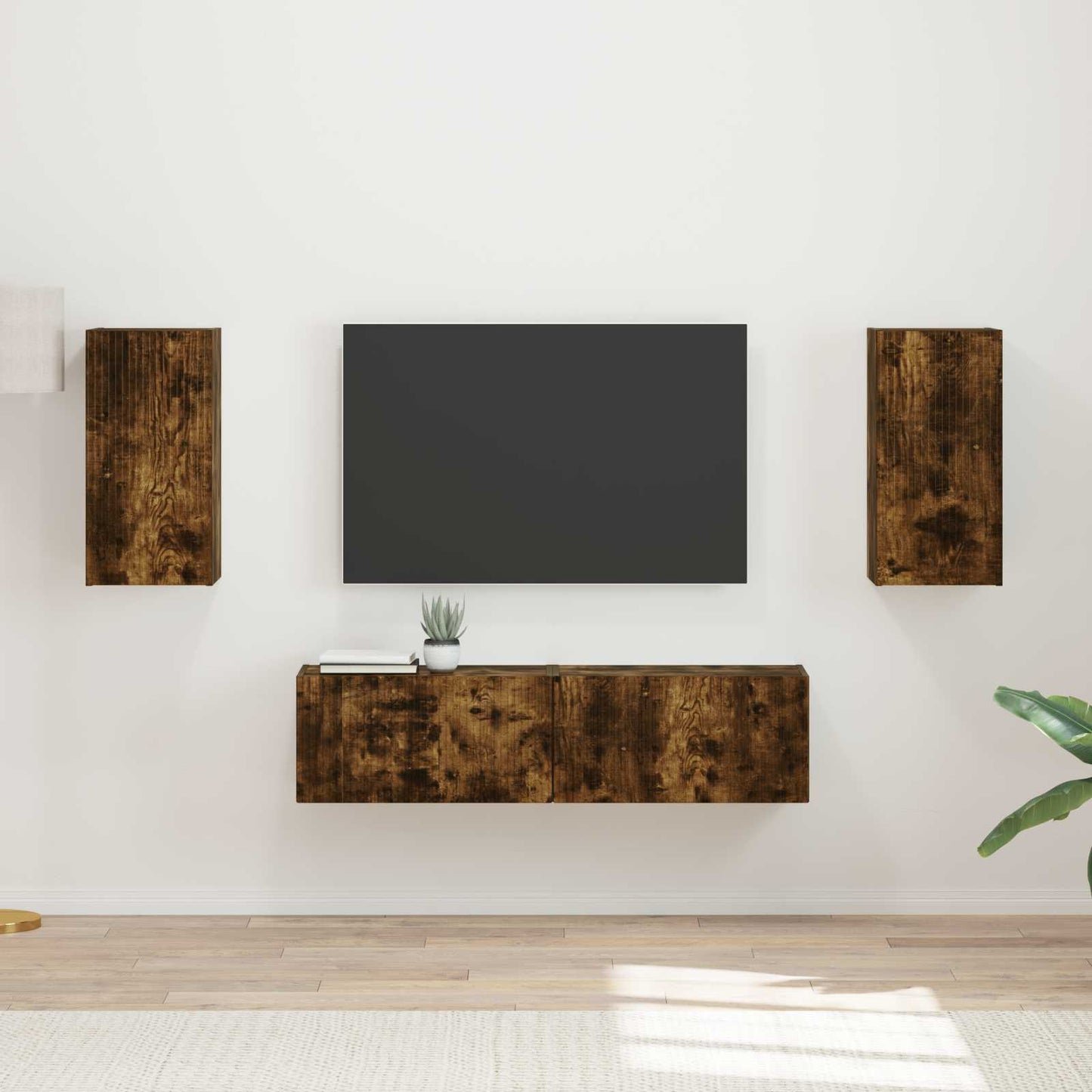 TV-Schrankset 4 pcs Geräucherte Eiche Holzwerkstoff