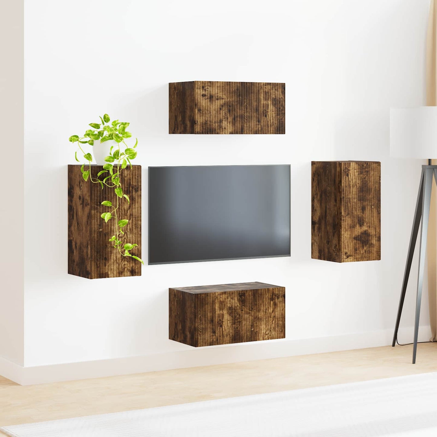 TV-Schrankset 4 pcs Geräucherte Eiche Holzwerkstoff