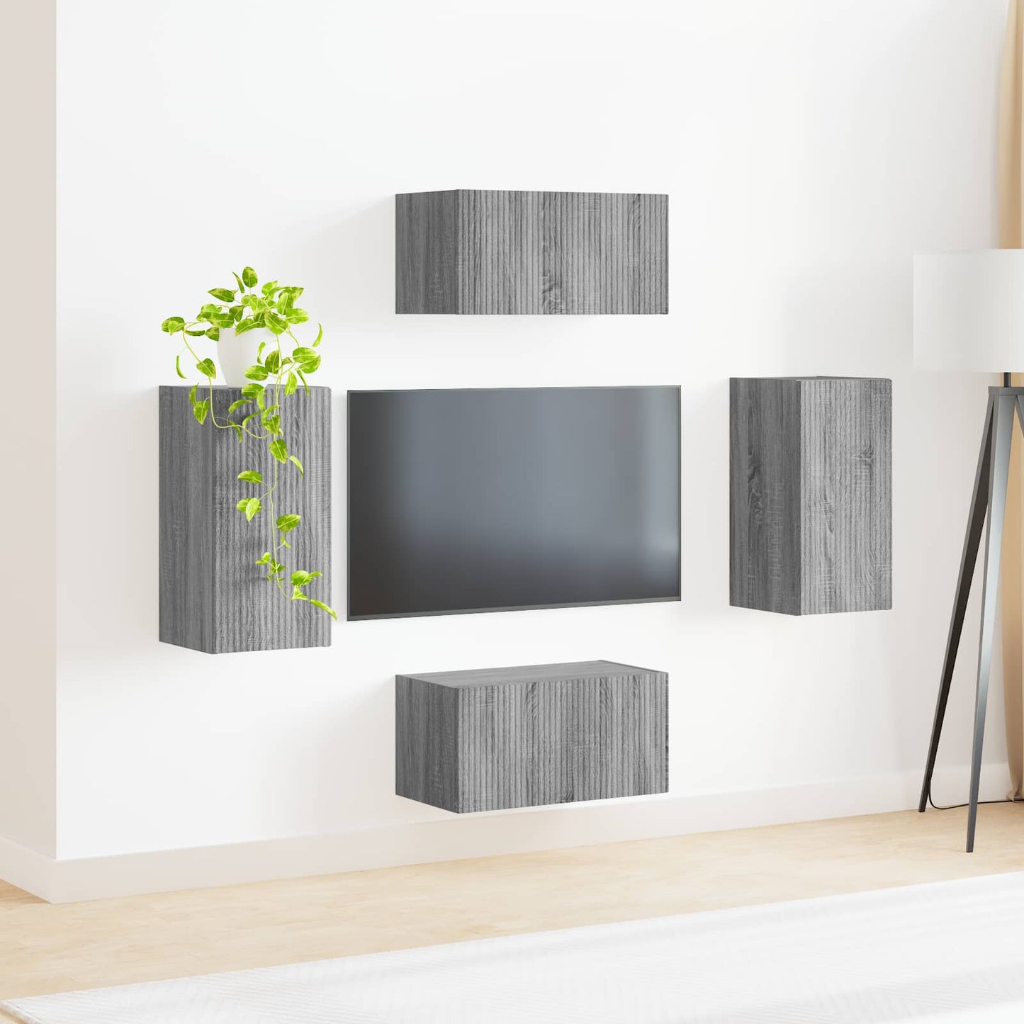 TV-Schrankset 4 pcs Graues Sonoma Holzwerkstoff