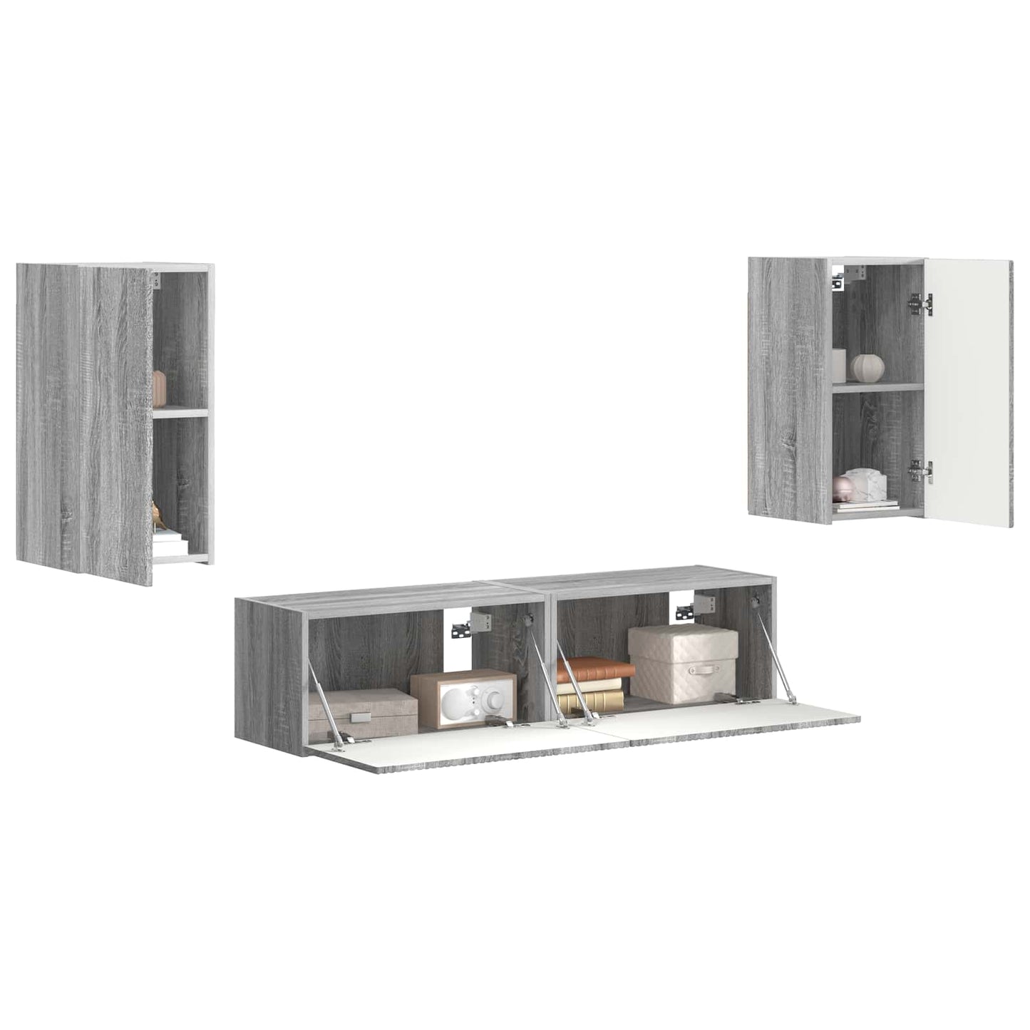 TV-Schrankset 4 pcs Graues Sonoma Holzwerkstoff