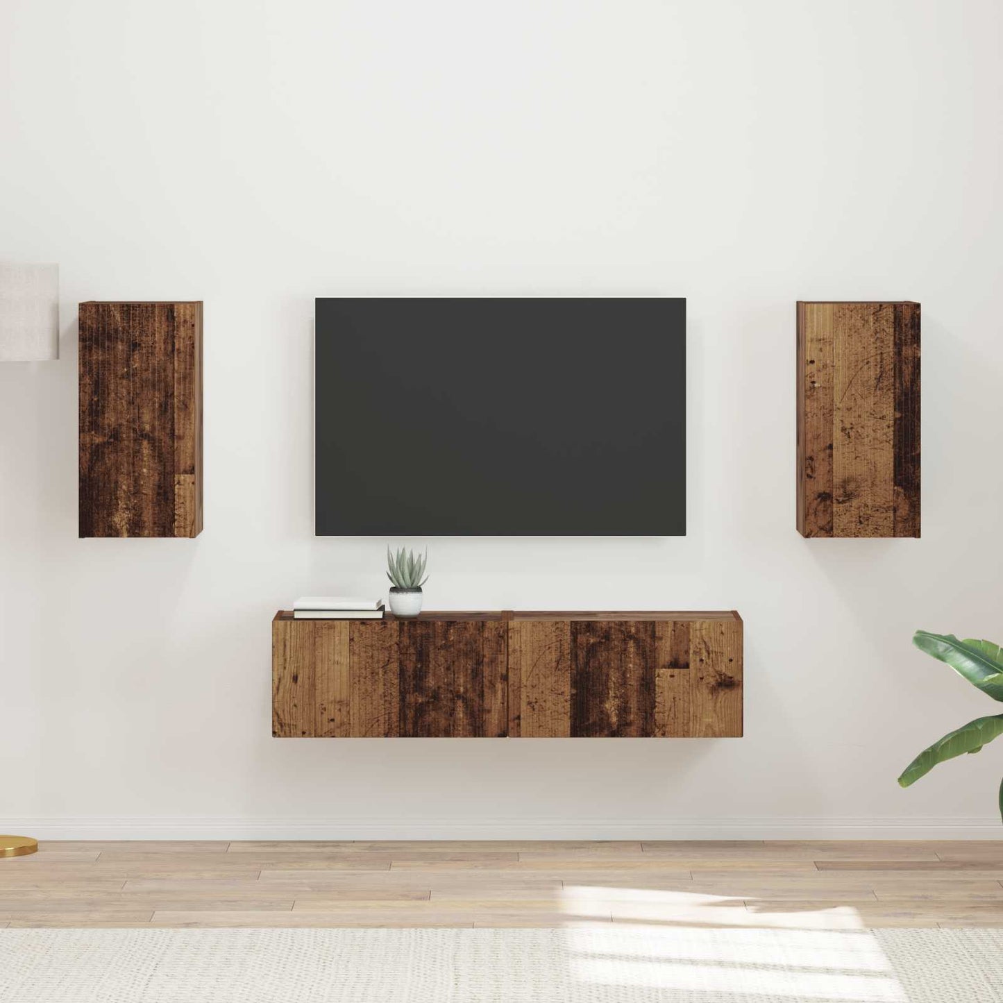 TV-Schrankset 4 pcs Altholz Holzwerkstoff
