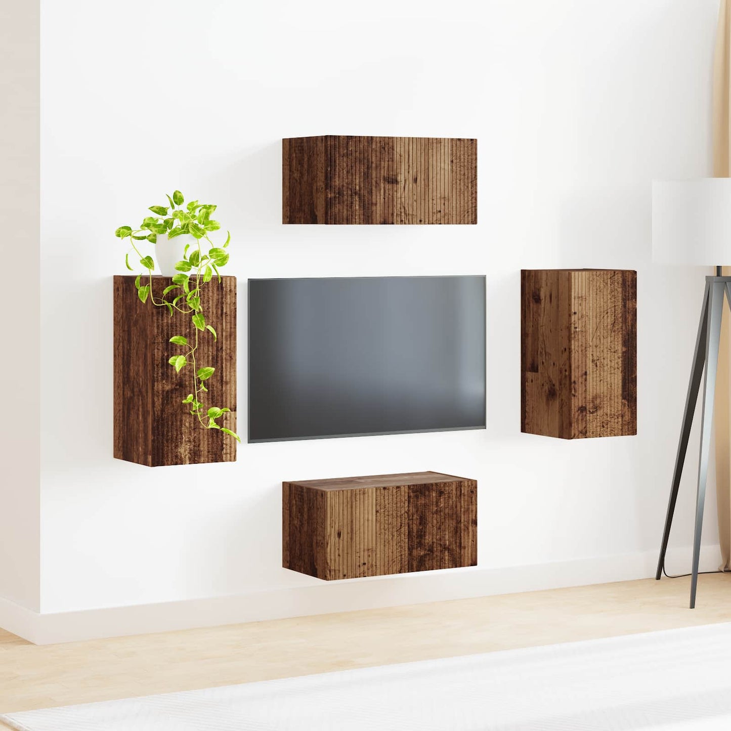 TV-Schrankset 4 pcs Altholz Holzwerkstoff