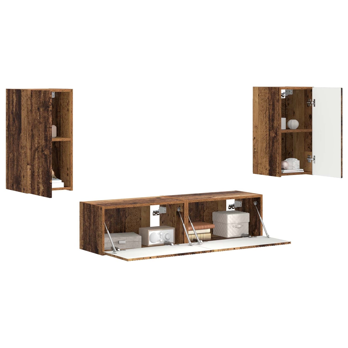 TV-Schrankset 4 pcs Altholz Holzwerkstoff