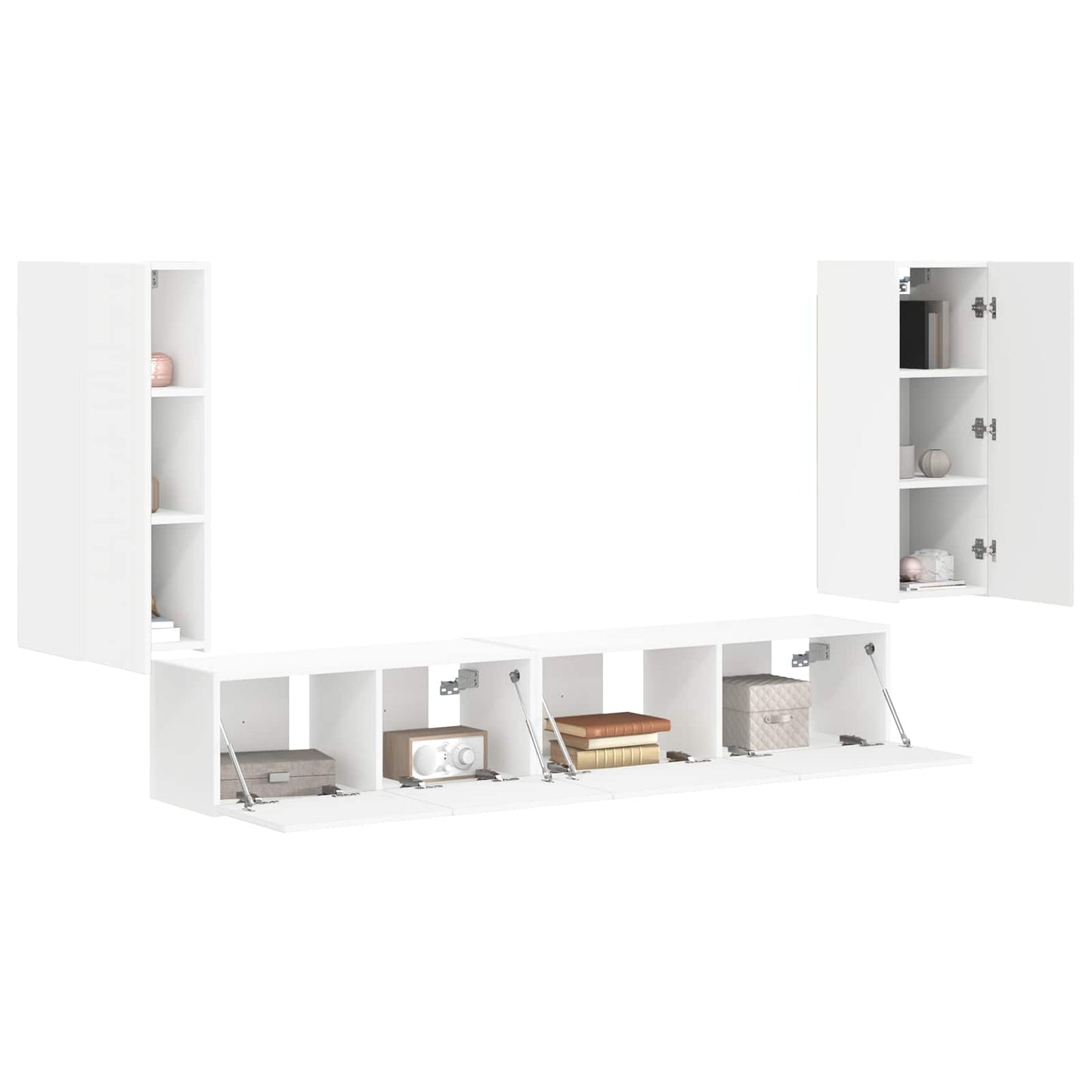 TV-Schrankset 4 pcs Weiß Holzwerkstoff
