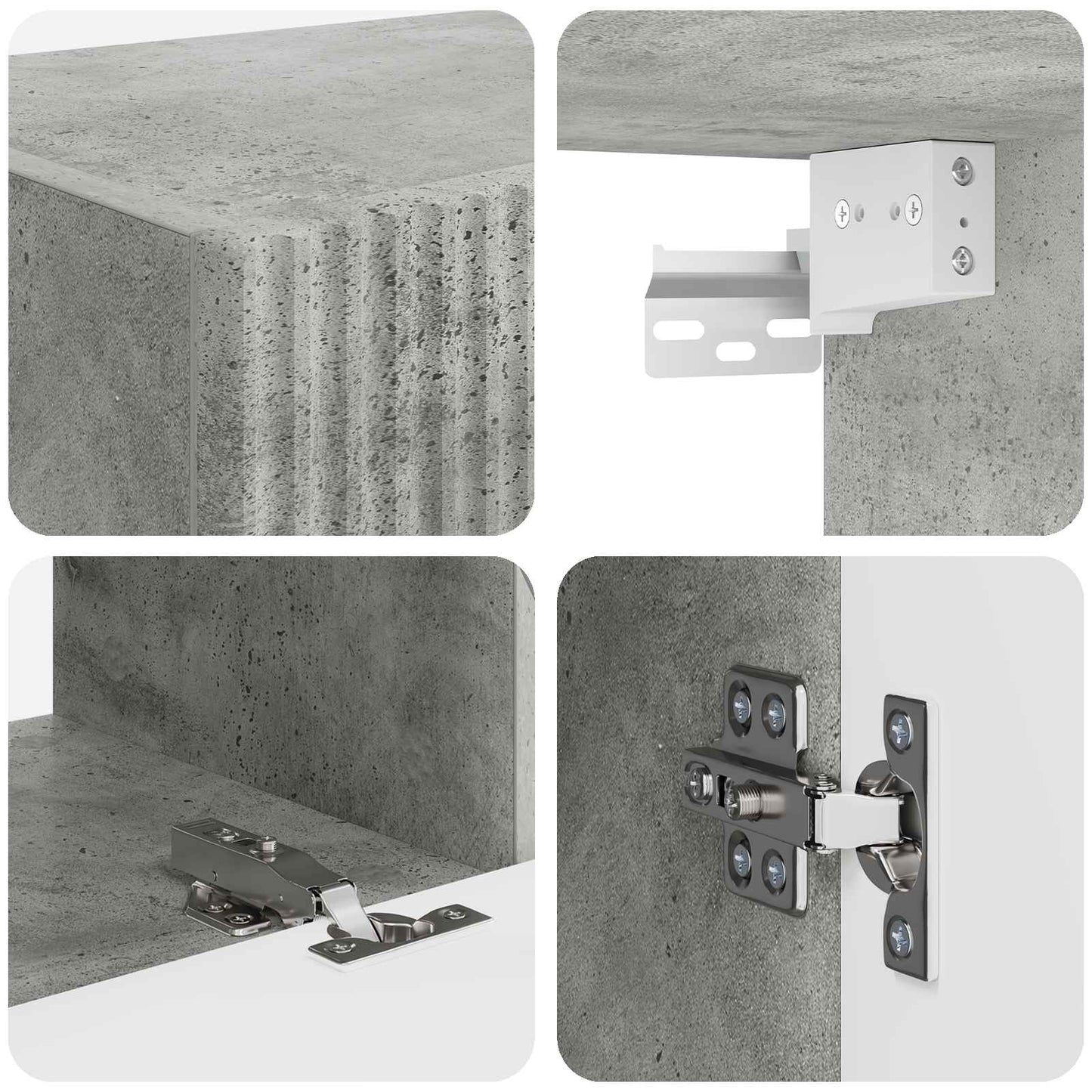 TV-Schrankset 4 pcs Beton Grau Holzwerkstoff