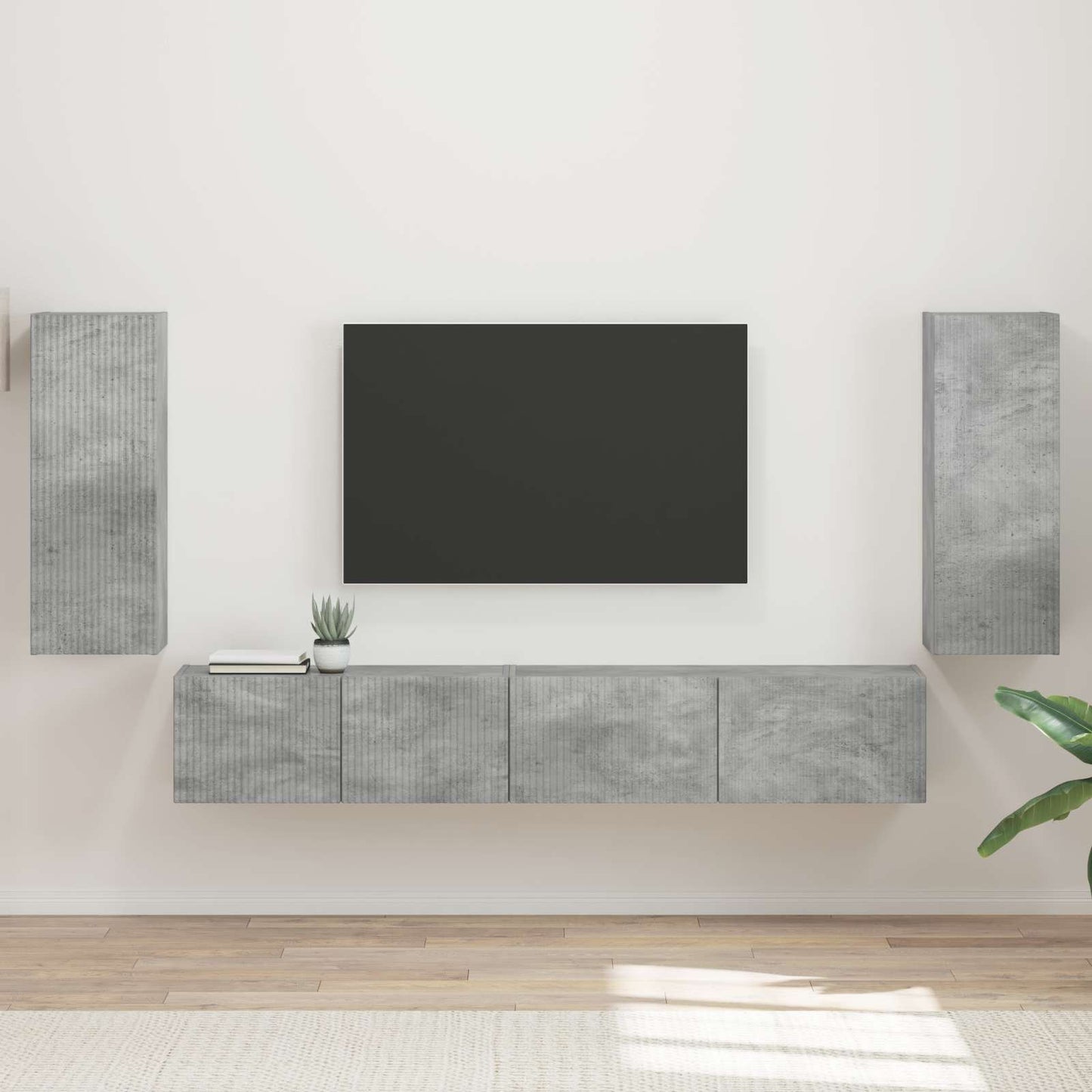 TV-Schrankset 4 pcs Beton Grau Holzwerkstoff