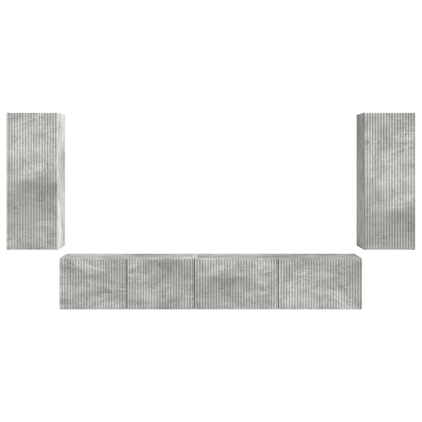 TV-Schrankset 4 pcs Beton Grau Holzwerkstoff