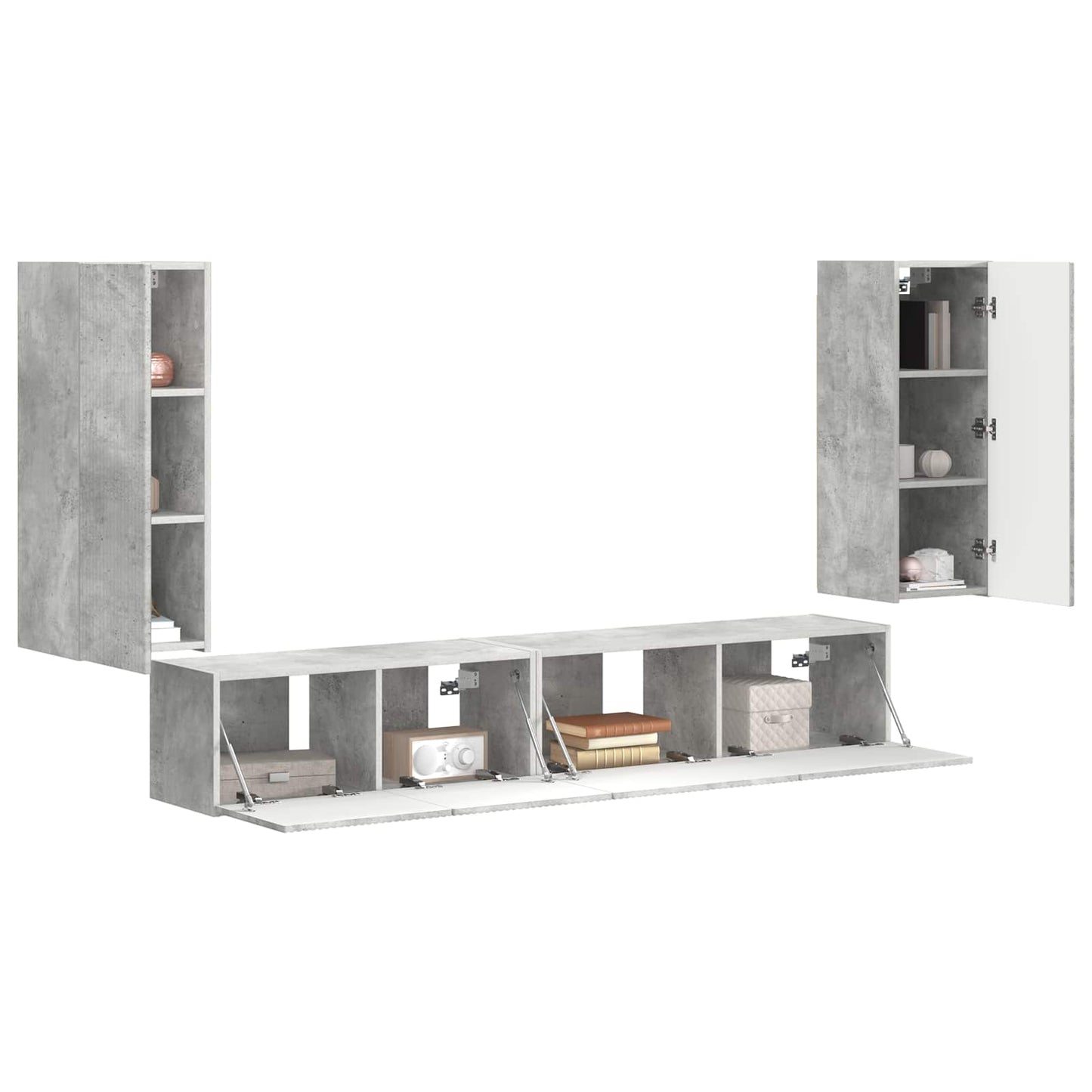 TV-Schrankset 4 pcs Beton Grau Holzwerkstoff