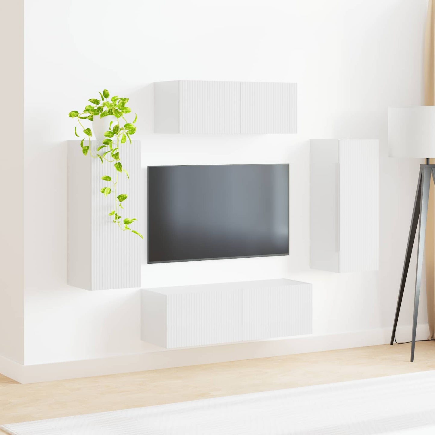 TV-Schrankset 4 pcs Hochglanz Weiß Holzwerkstoff