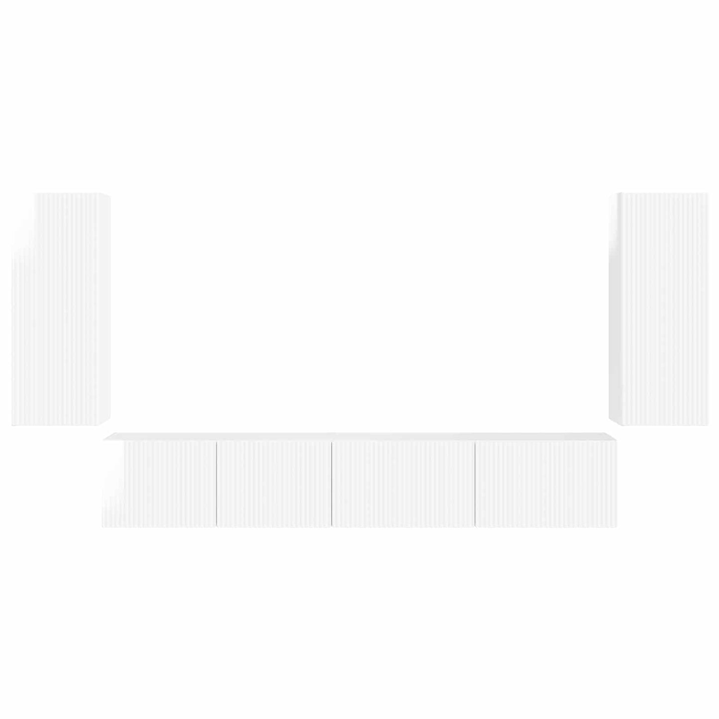 TV-Schrankset 4 pcs Hochglanz Weiß Holzwerkstoff