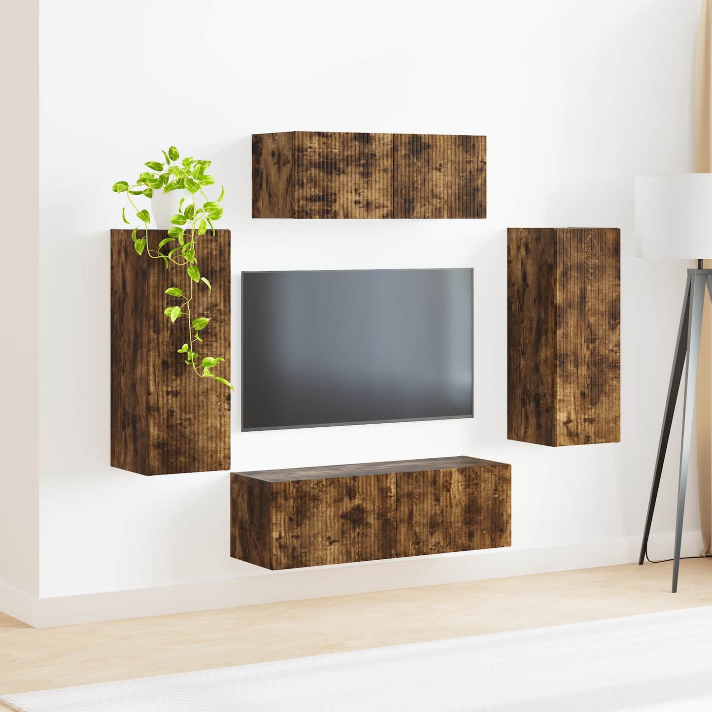 TV-Schrankset 4 pcs Geräucherte Eiche Holzwerkstoff
