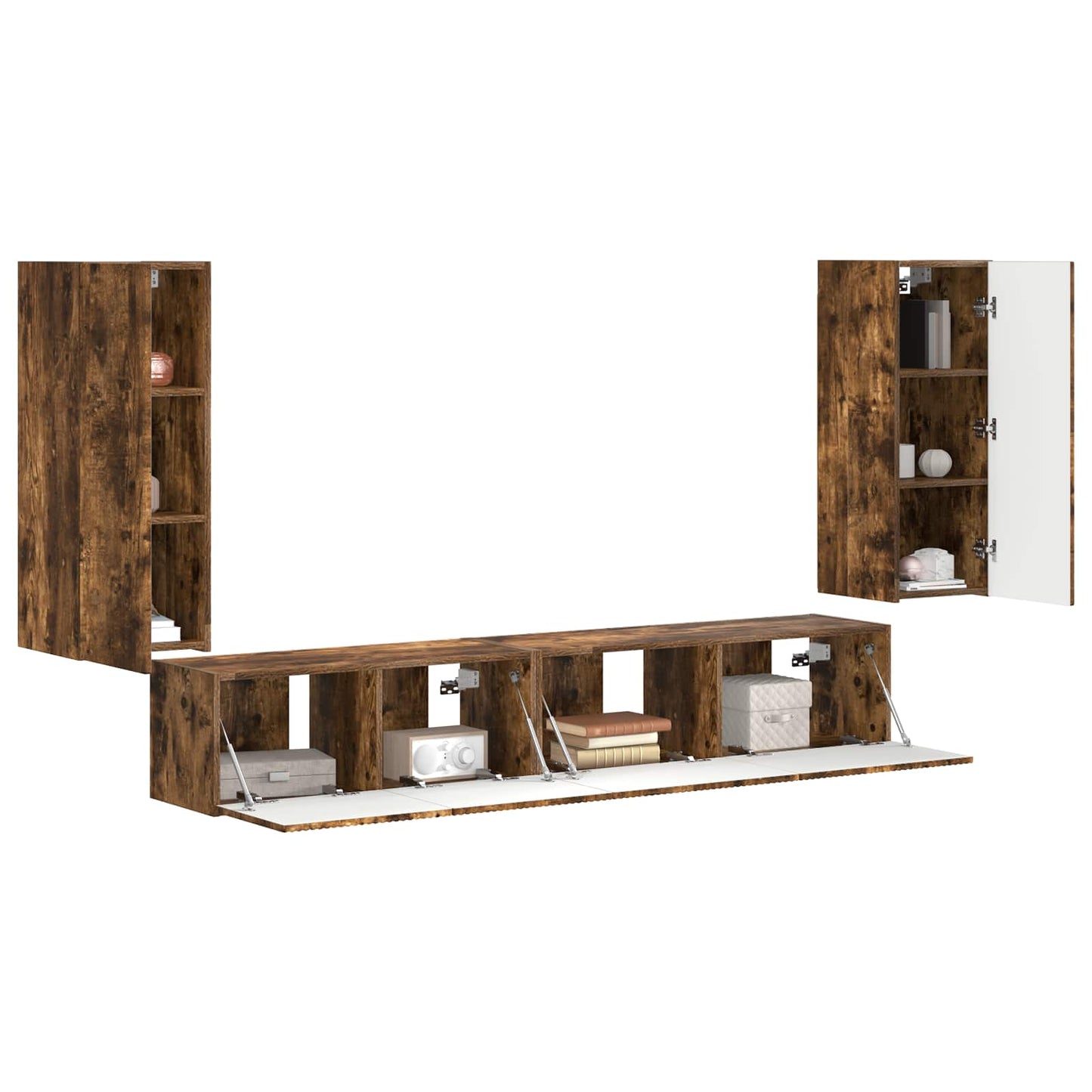 TV-Schrankset 4 pcs Geräucherte Eiche Holzwerkstoff