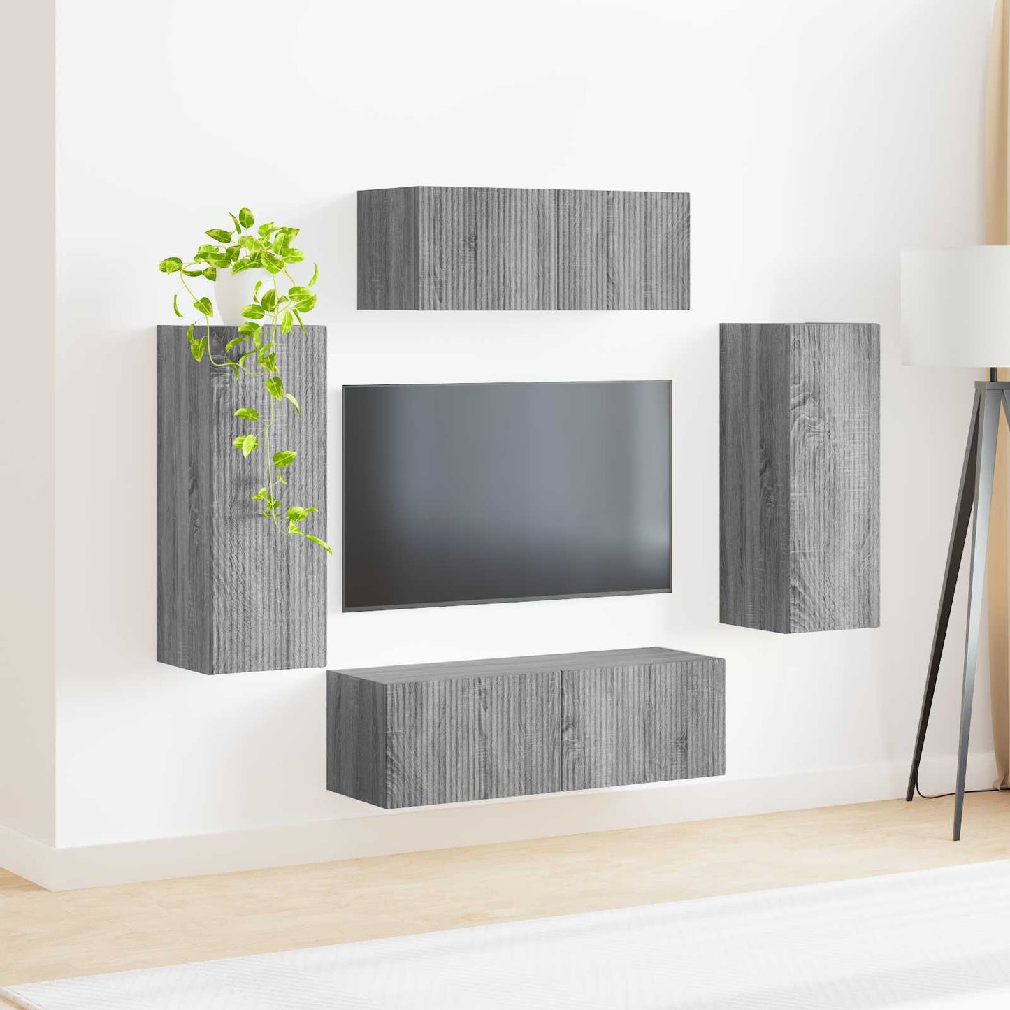 TV-Schrankset 4 pcs Graues Sonoma Holzwerkstoff