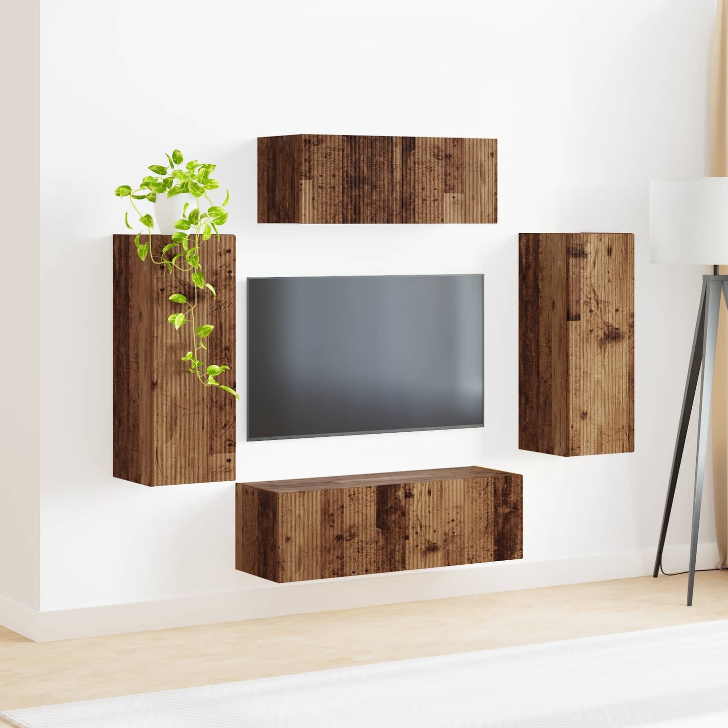 TV-Schrankset 4 pcs Altholz Holzwerkstoff