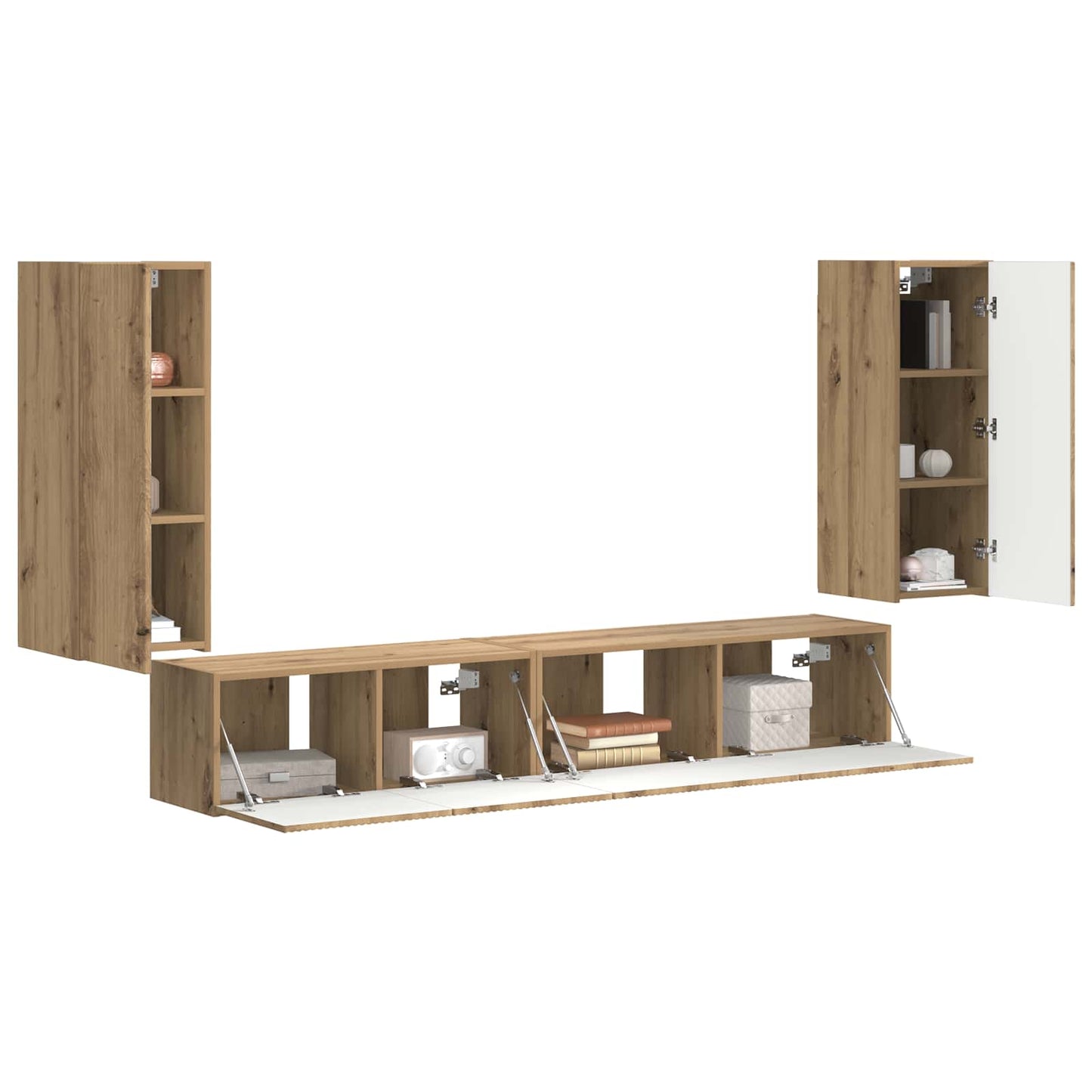 TV-Schrankset 4 pcs Artisan-Eiche Holzwerkstoff