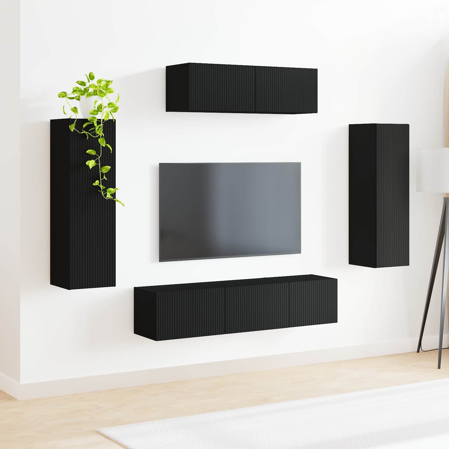 TV-Schränk 5 pcs Schwarz