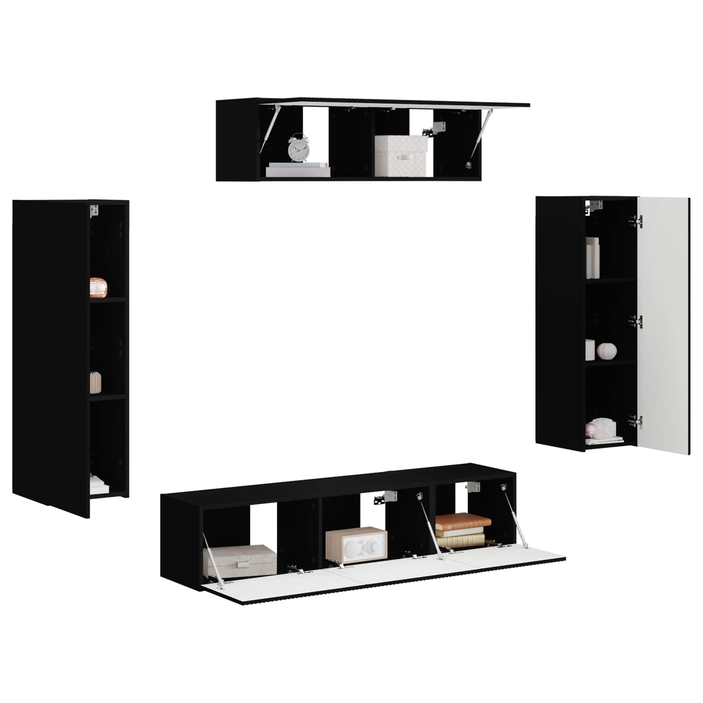 TV-Schränk 5 pcs Schwarz