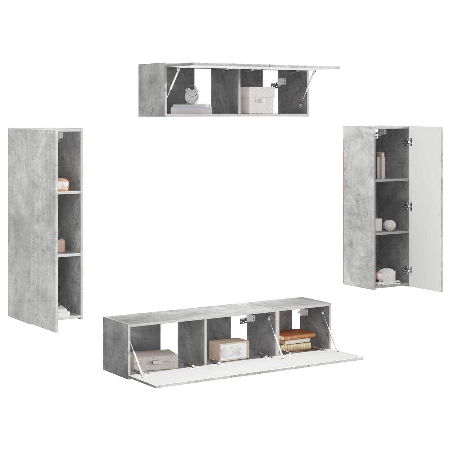 TV-Schränk 5 pcs Beton Grau