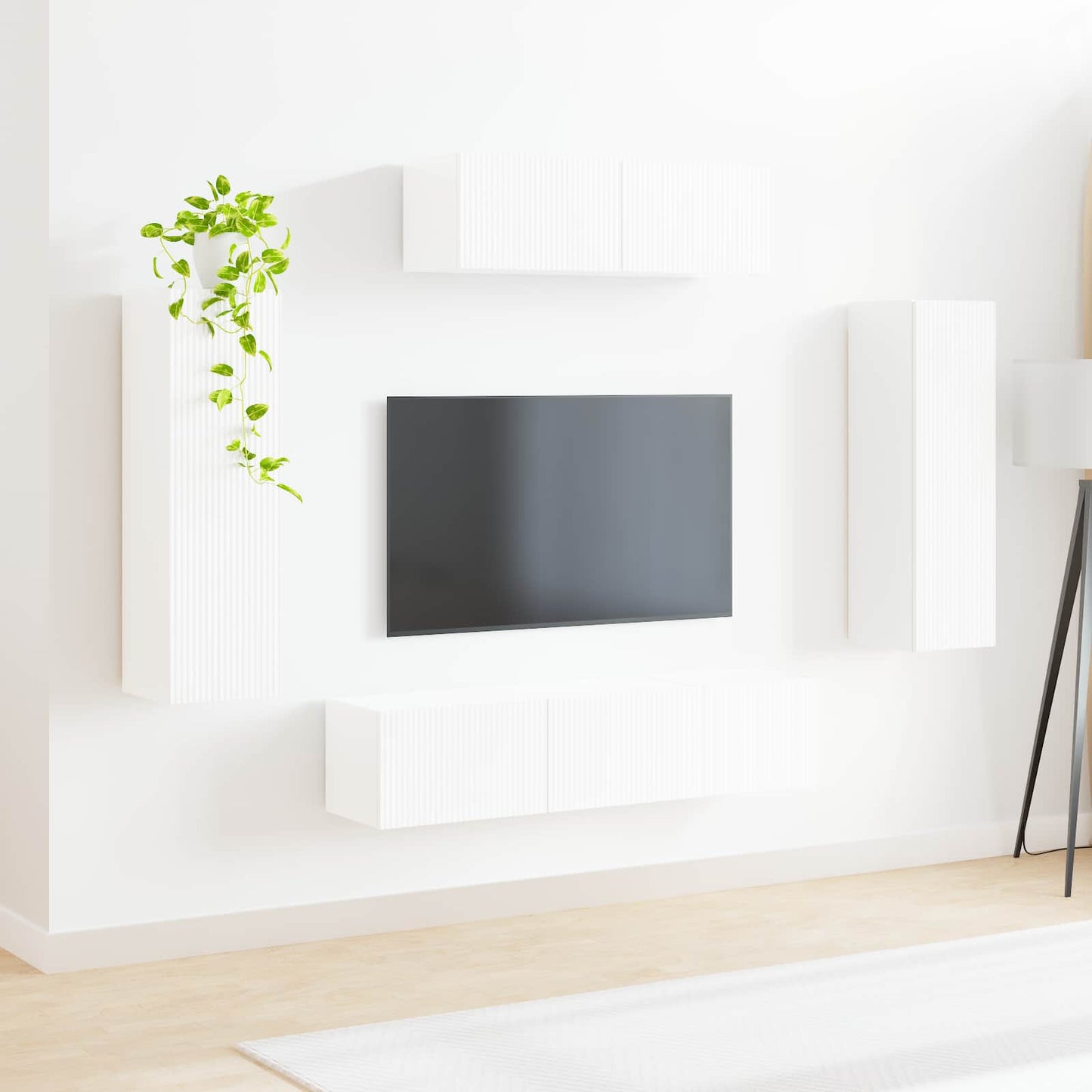 TV-Schränk 5 pcs Hochglanz Weiß