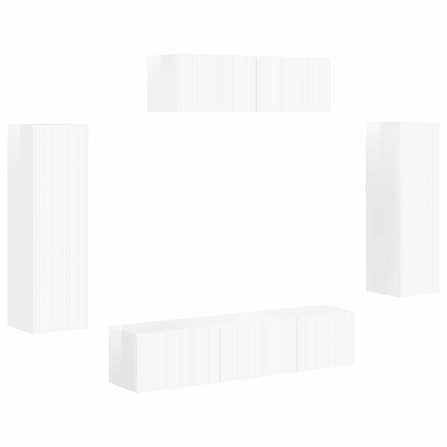 TV-Schränk 5 pcs Hochglanz Weiß