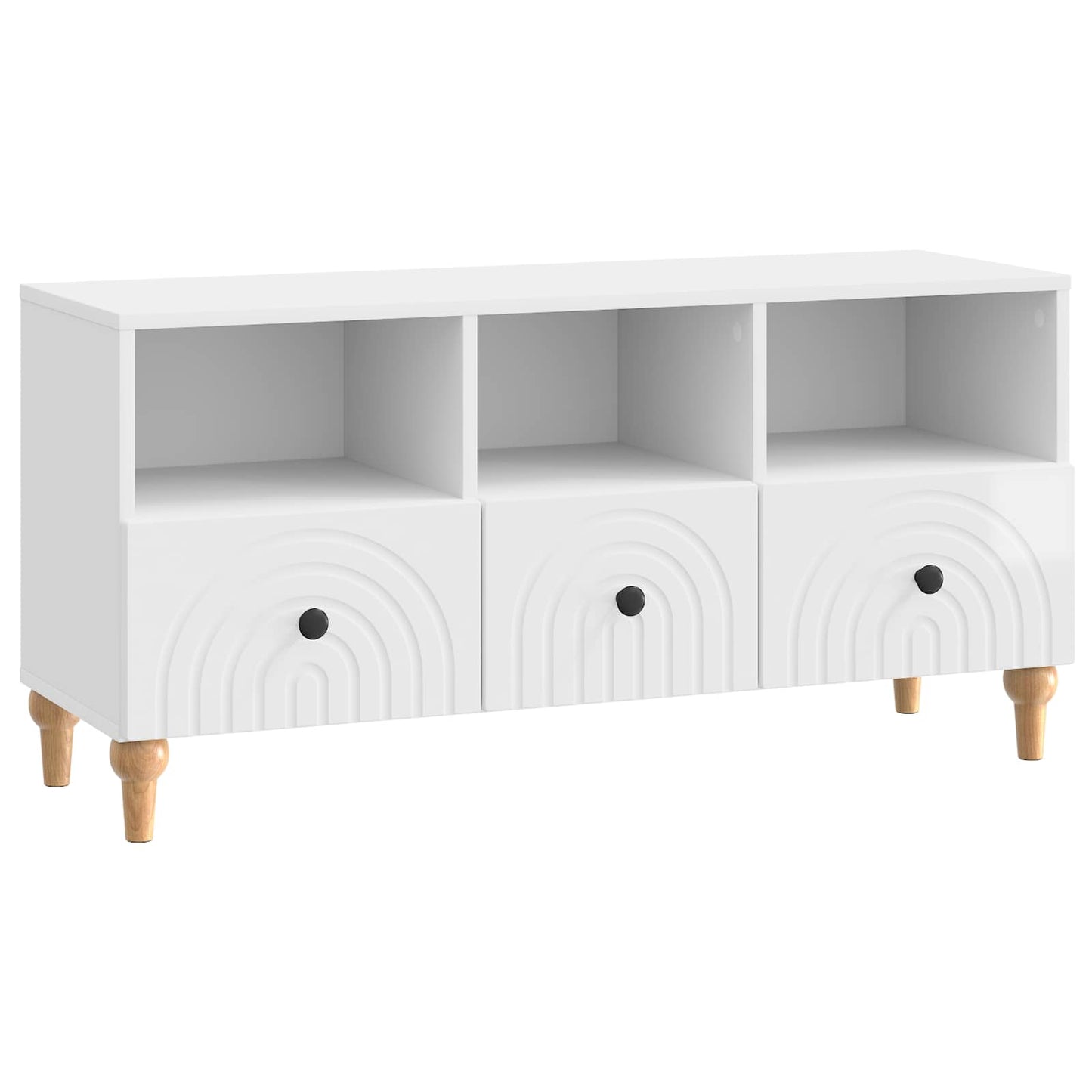 TV-Schränk Hochglanz Weiß 102 x 34,5 x 50 cm Holzwerkstoff