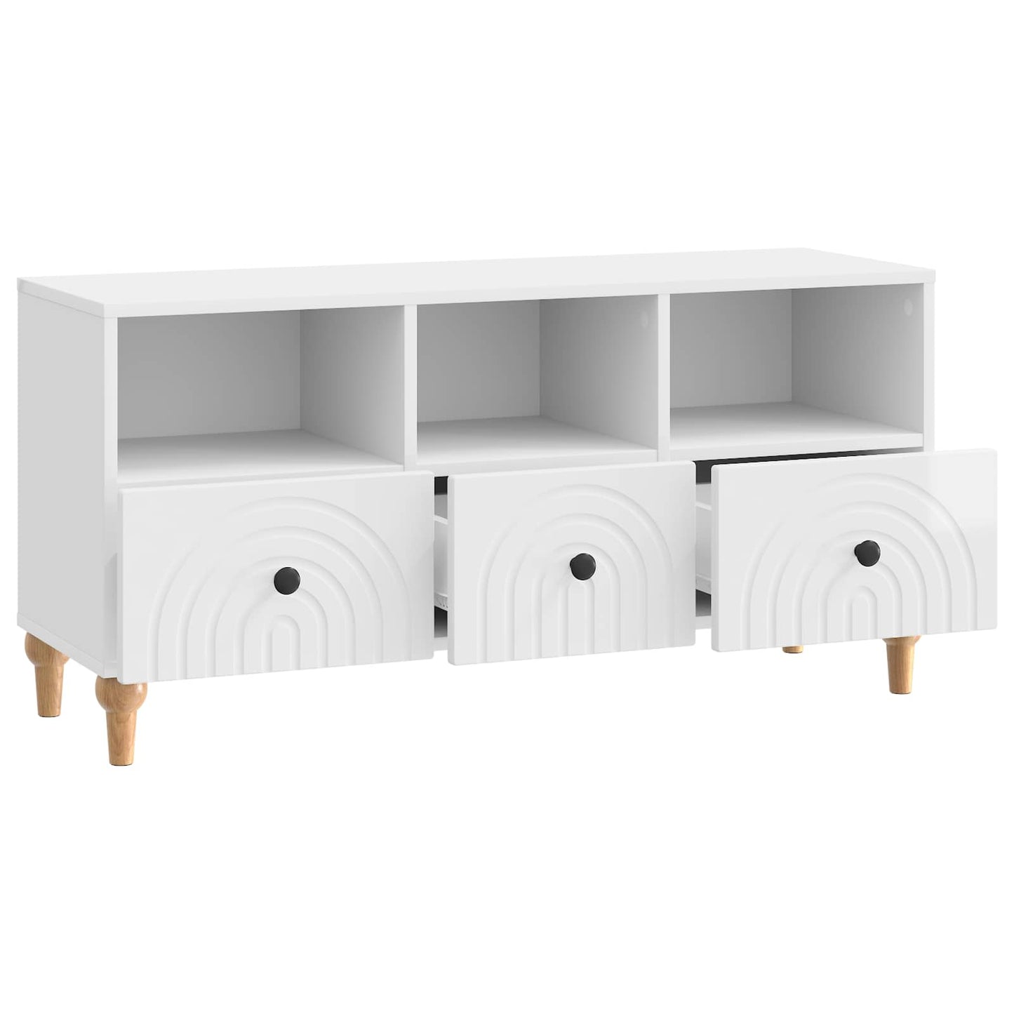 TV-Schränk Hochglanz Weiß 102 x 34,5 x 50 cm Holzwerkstoff