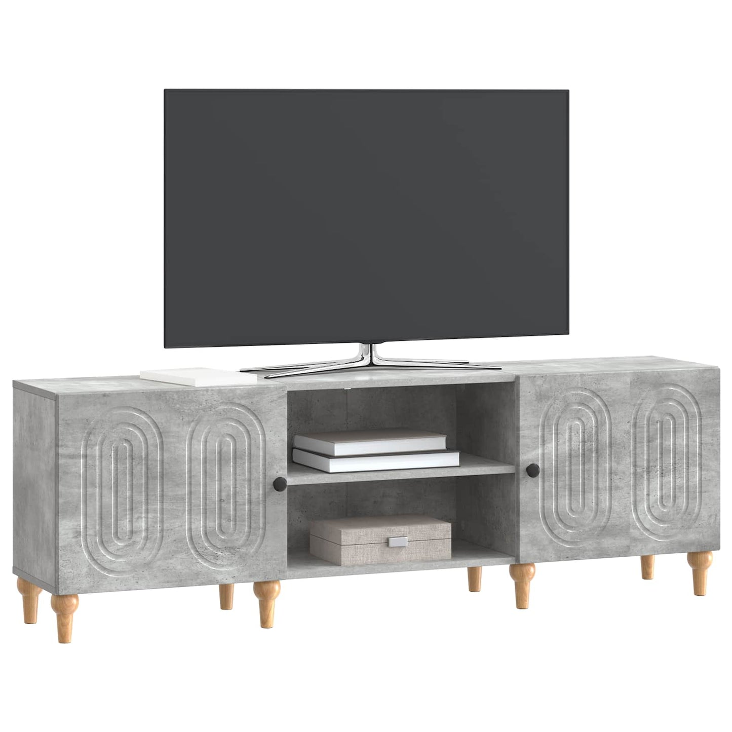 TV-Schränk Betongrau 150 x 31 x 50 cm Holzwerkstoff