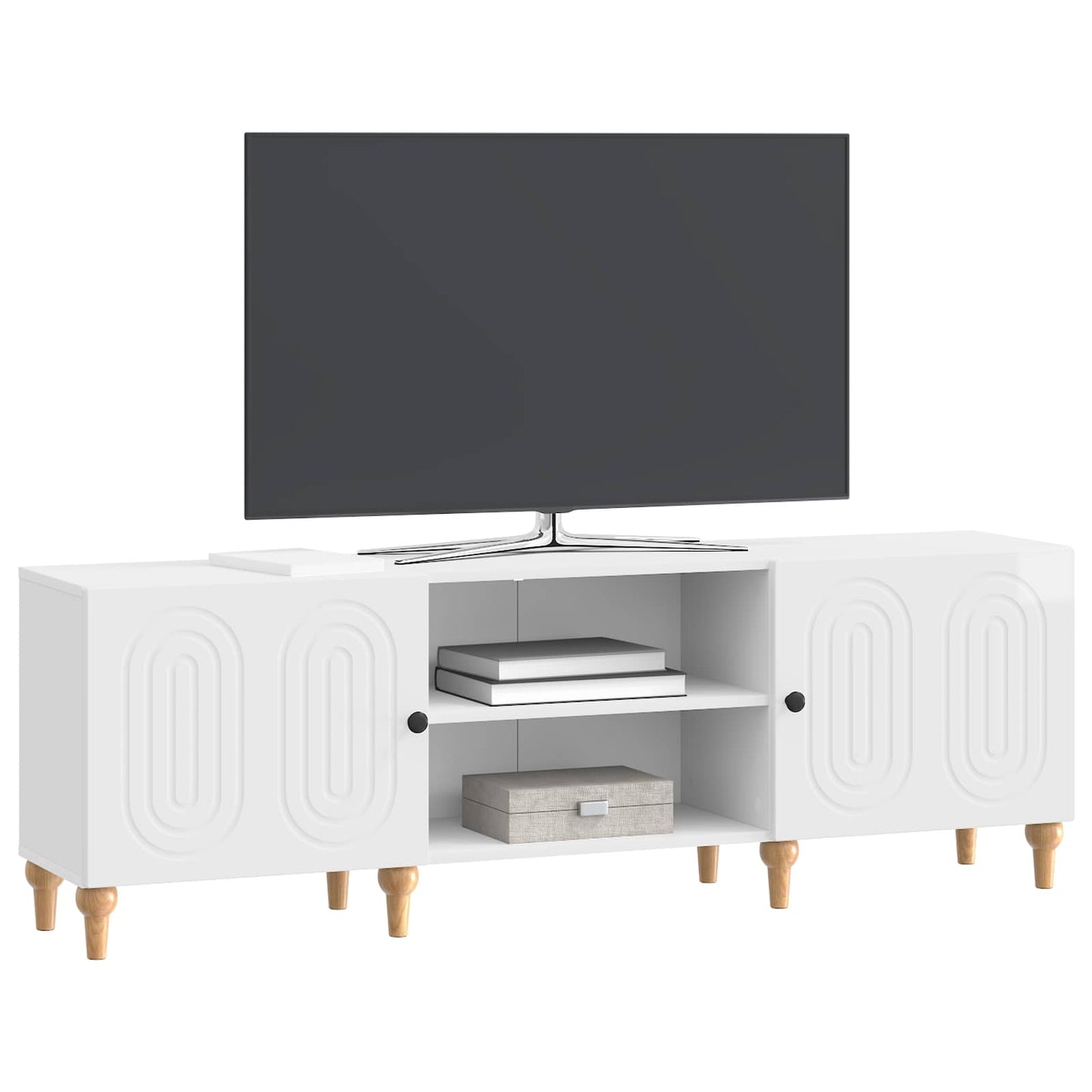 TV-Schränk Hochglanz Weiß 150 x 31 x 50 cm Holzwerkstoff