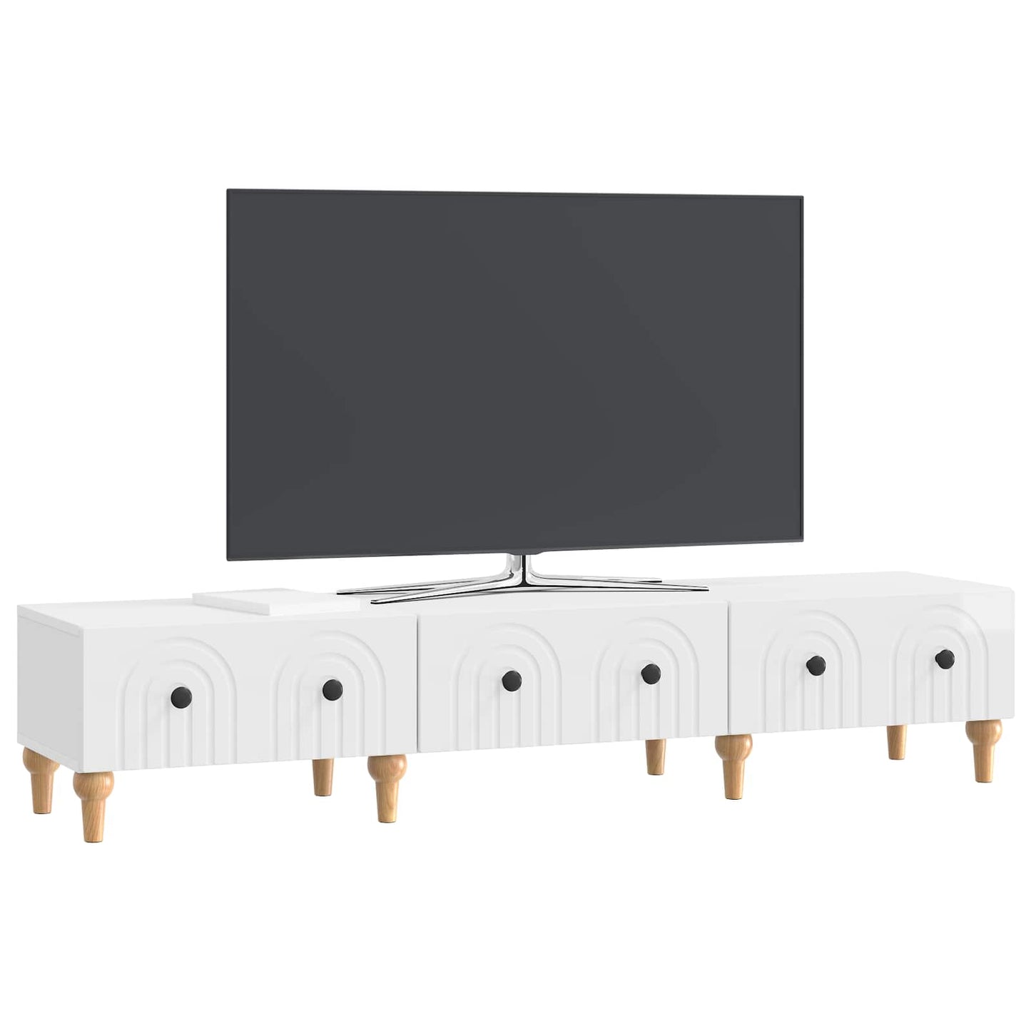 TV-Schränk Hochglanz Weiß 147 x 34,5 x 30 cm Holzwerkstoff