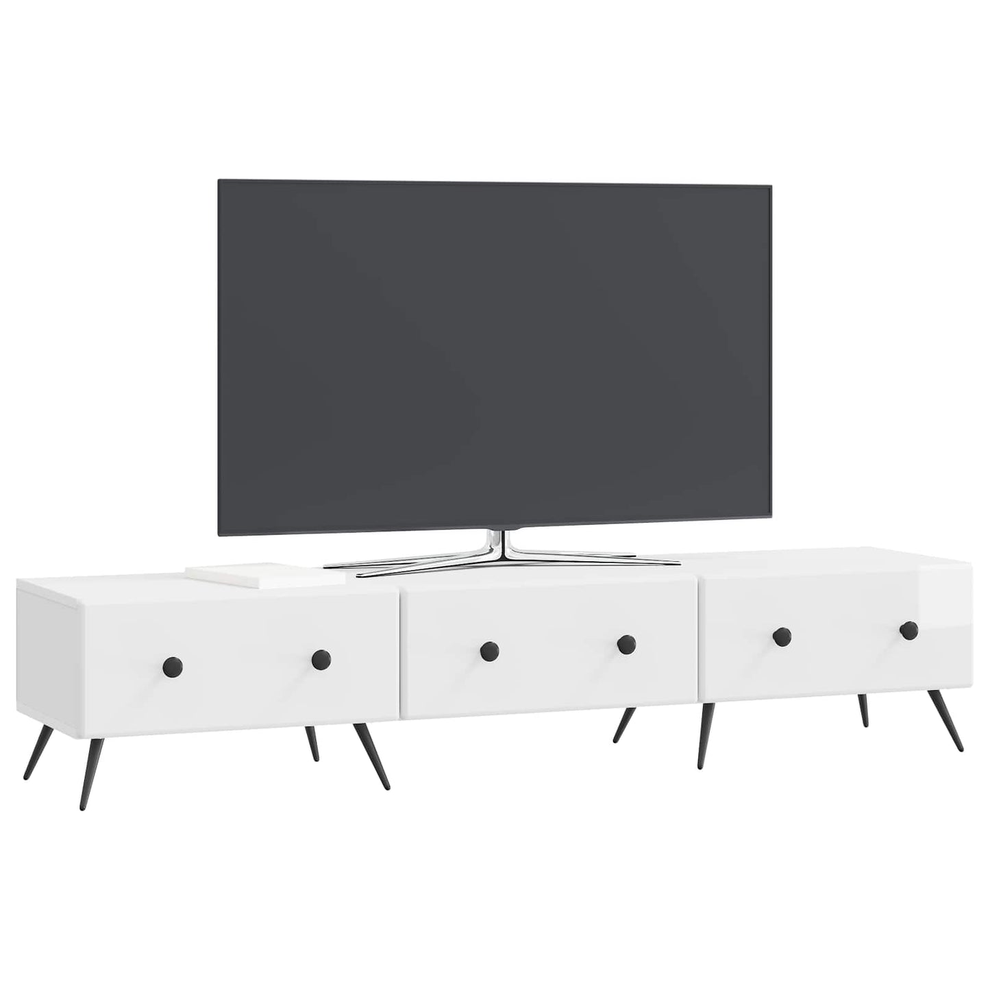 TV-Schränk Hochglanz Weiß 147 x 34,5 x 30 cm Holzwerkstoff