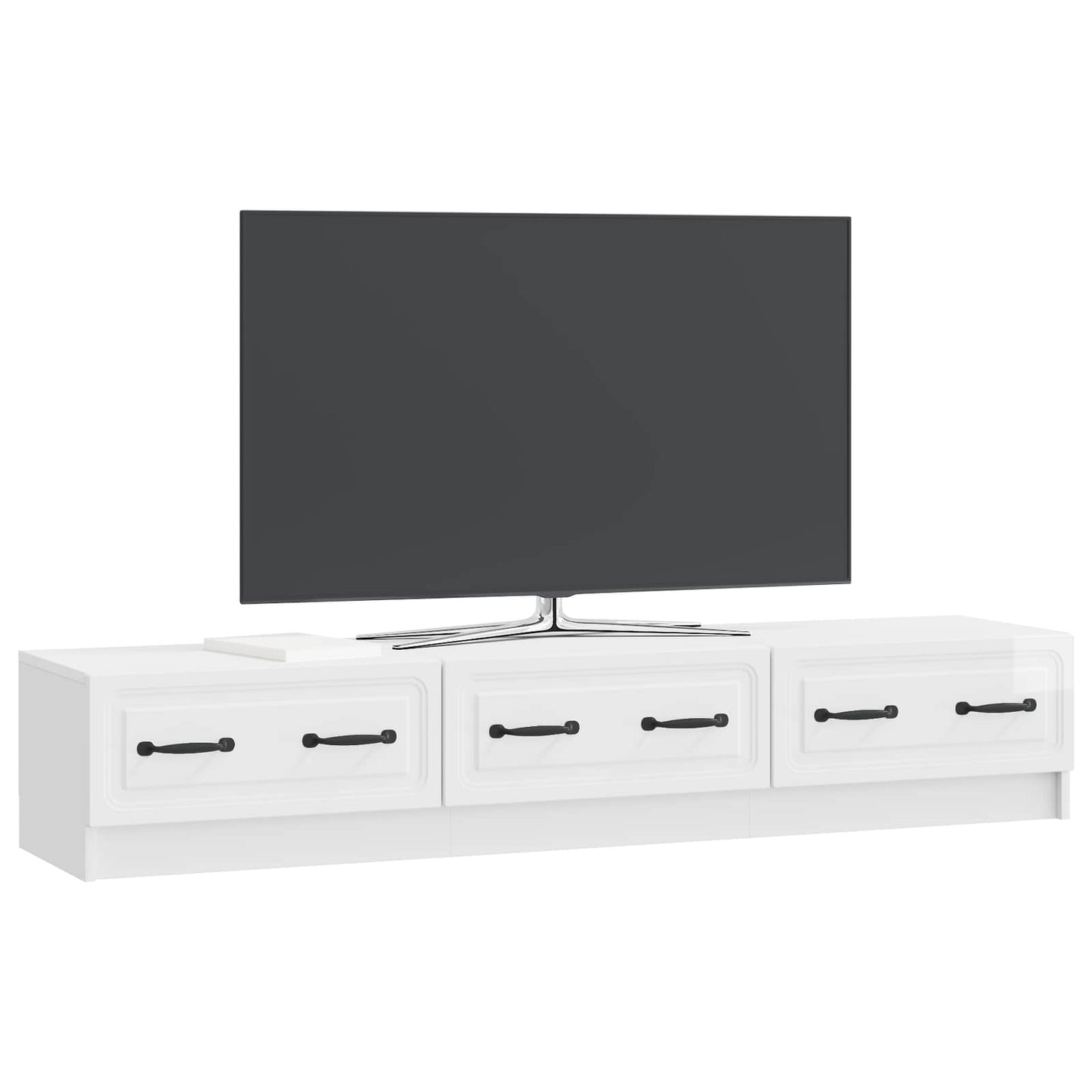 TV-Schränk Hochglanz Weiß 147 x 34,5 x 27 cm Holzwerkstoff