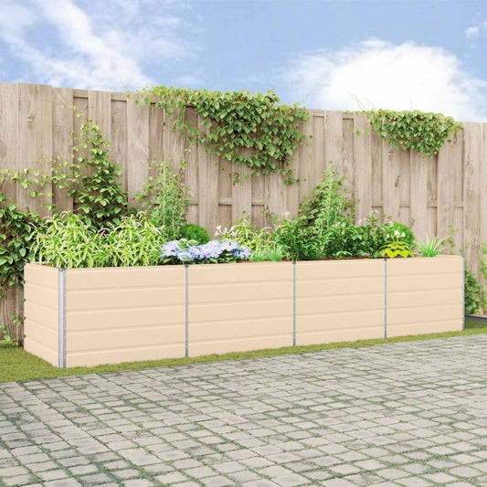 Pflanzkübel Elfenbein 385 x 100 x 75 cm Verzinkter Stahl