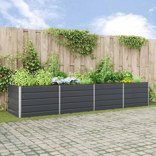 Pflanzkübel Anthrazit 385 x 100 x 75 cm Verzinkter Stahl