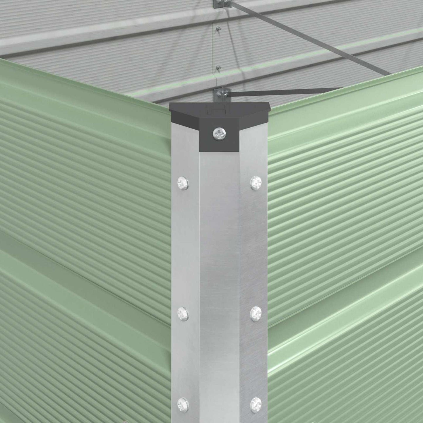 Pflanzkübel Pastellgrün 290 x 100 x 75 cm Verzinkter Stahl