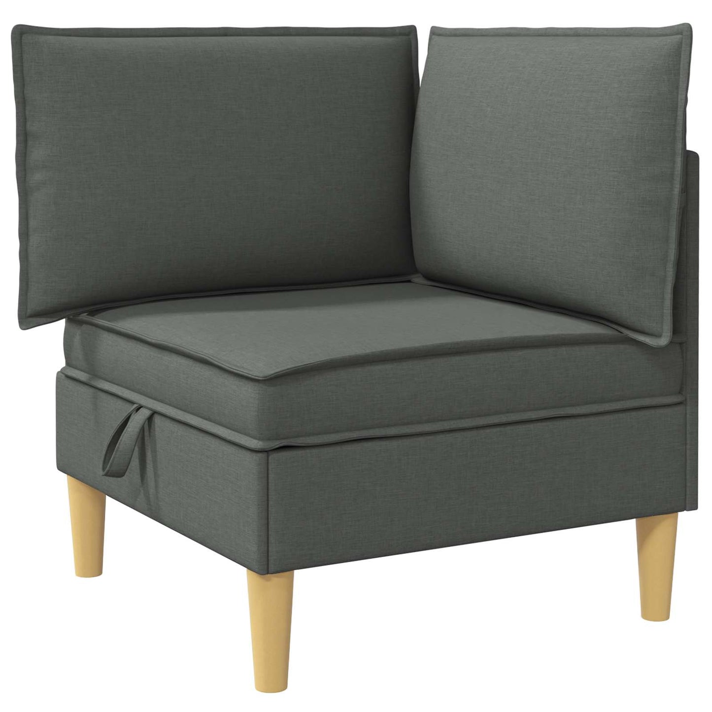 Ecksofa mit Stauraum Dunkelgrau Stoff