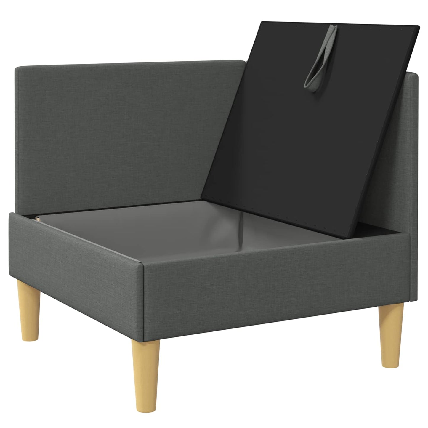 Ecksofa mit Stauraum Dunkelgrau Stoff
