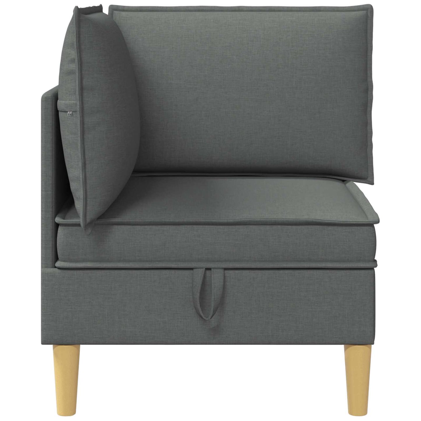 Ecksofa mit Stauraum Dunkelgrau Stoff