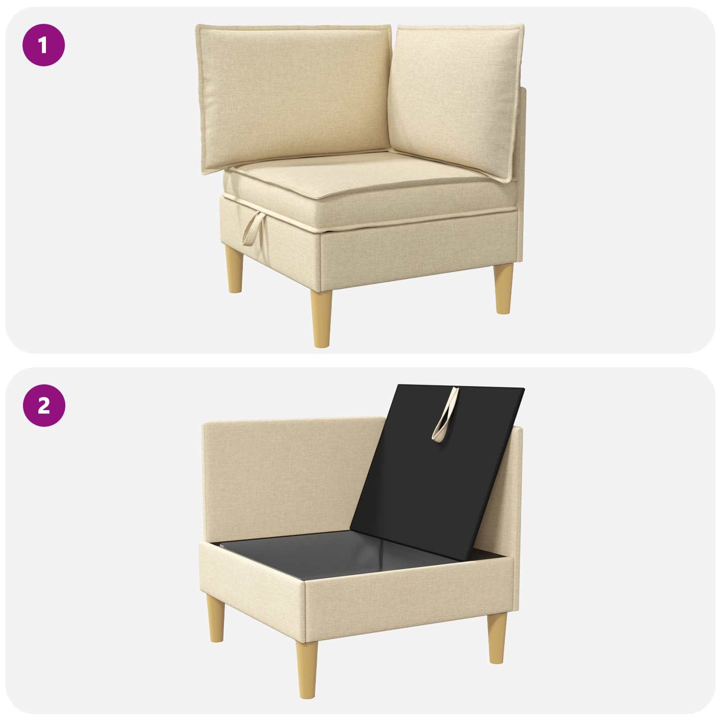 Sofa mit Stauraum Stoff