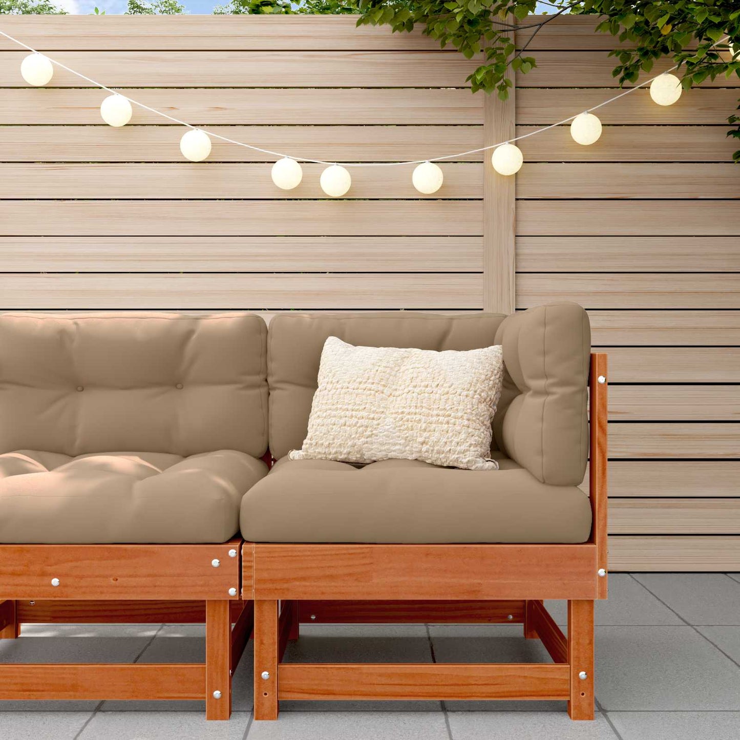 Gartenecksofa Massives Kiefernholz Wachsboden Kiefer