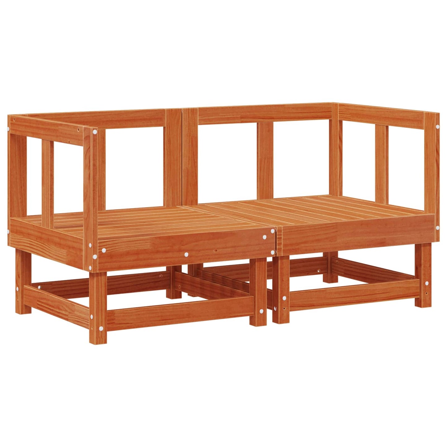 2 Stück Gartenecksofa Massives Kiefernholz Wachsbraun