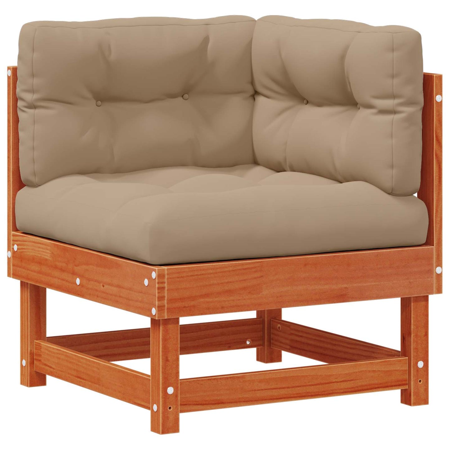 2 Stück Gartenecksofa Massives Kiefernholz Wachsbraun