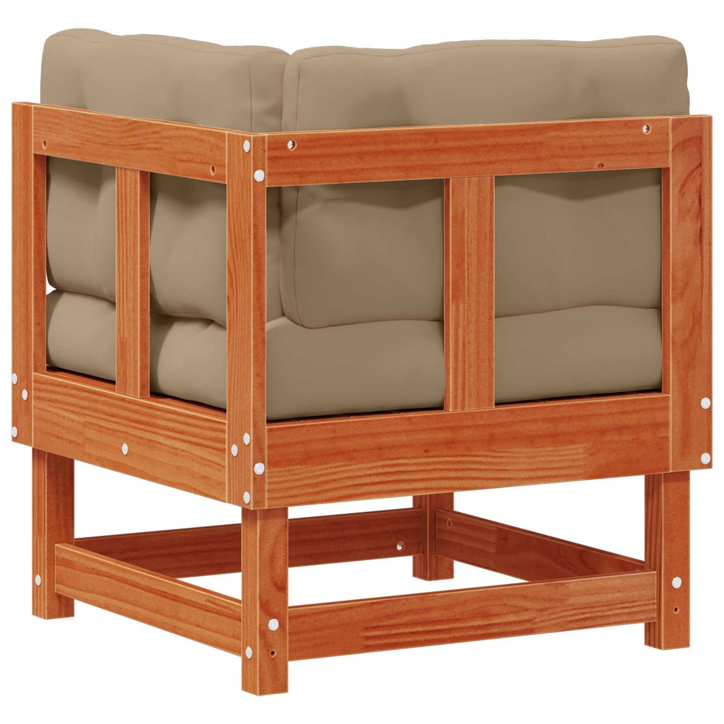 2 Stück Gartenecksofa Massives Kiefernholz Wachsbraun