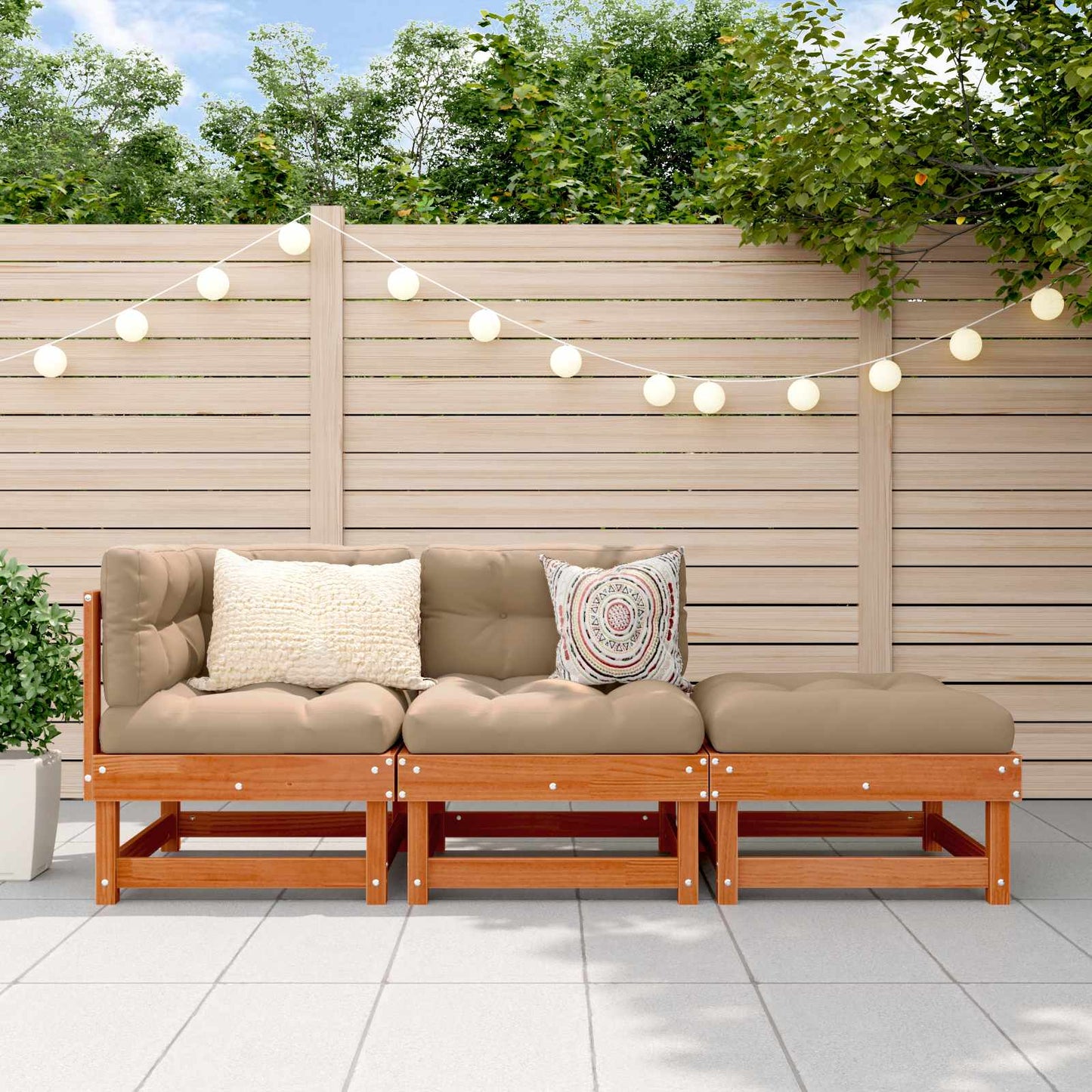 Sectional Sofa Einheiten Wachsbraun 183 x 61 x 62 cm