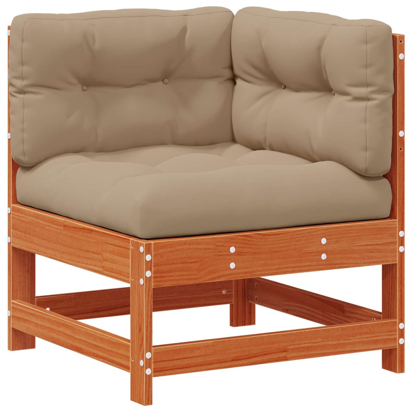 Gartenecksofa Massives Kiefernholz Wachsbraun