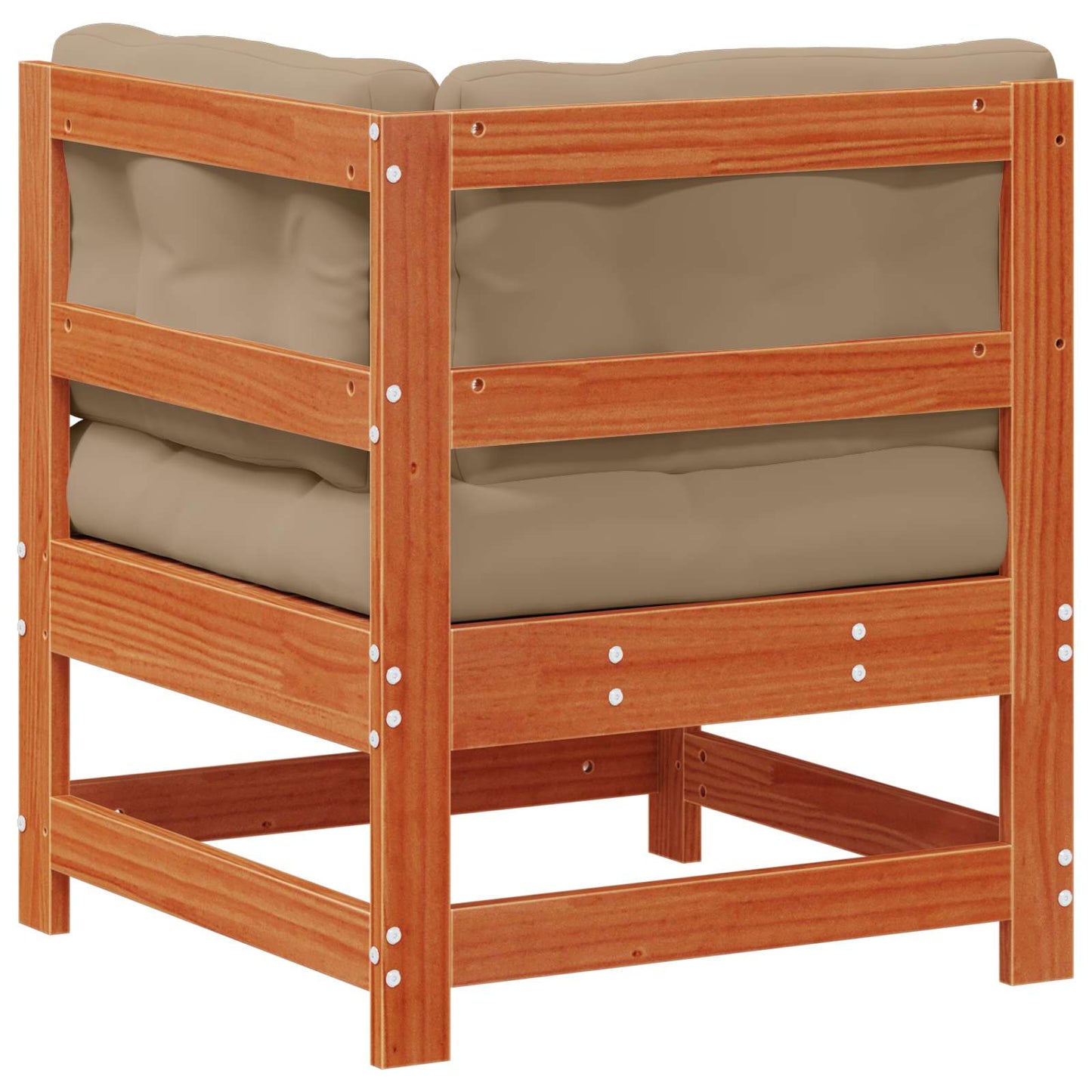 Gartenecksofa Massives Kiefernholz Wachsbraun