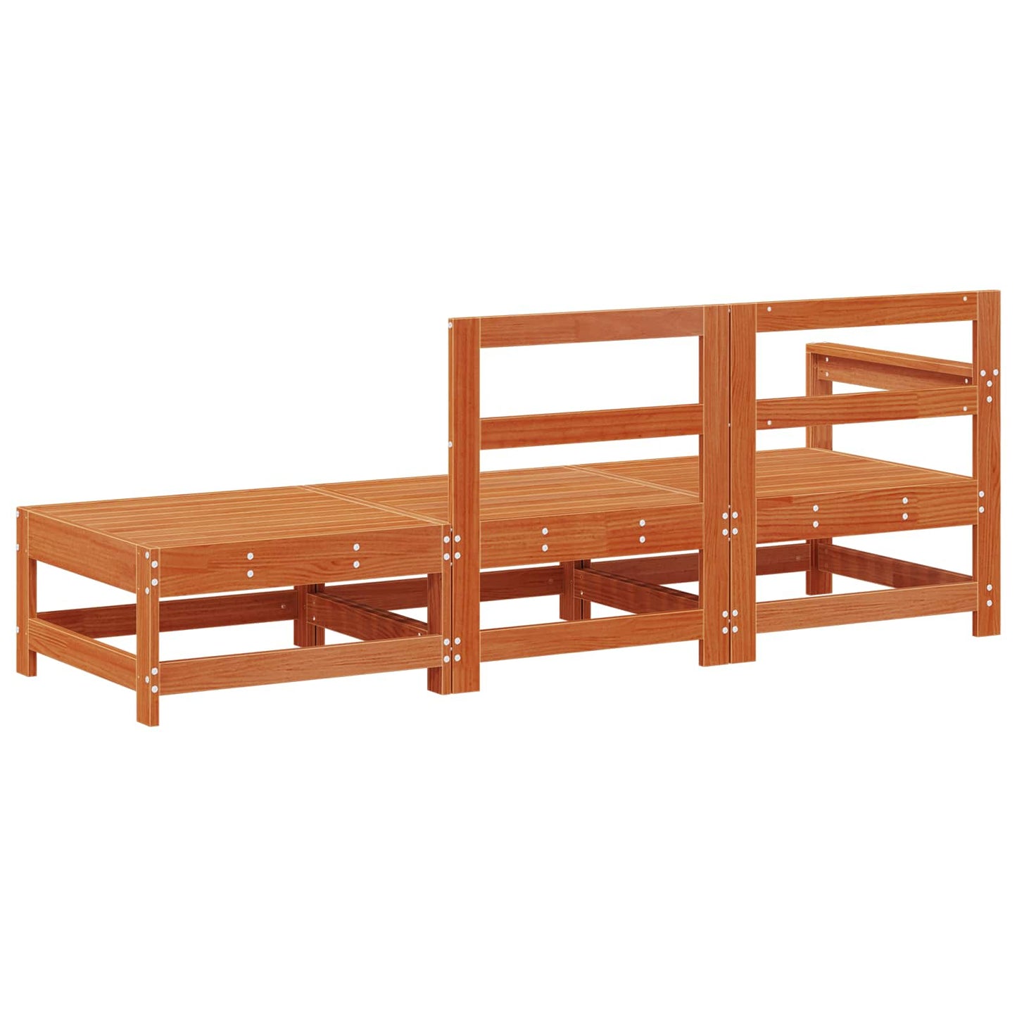 Sectional Sofa Einheiten 3 Stück Wachsbraun