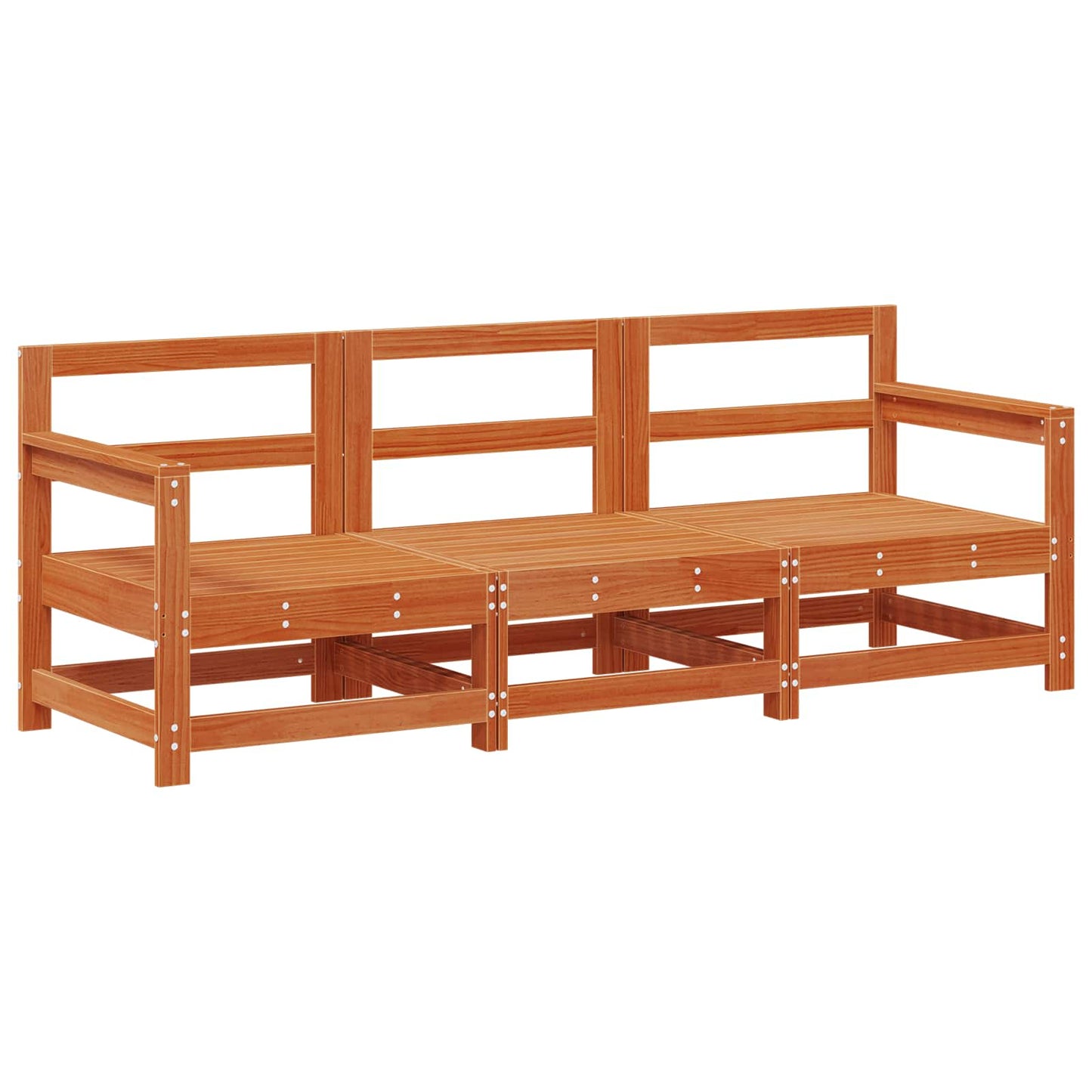 Sectional Sofa Einheiten 3 Stück Wachsbraun