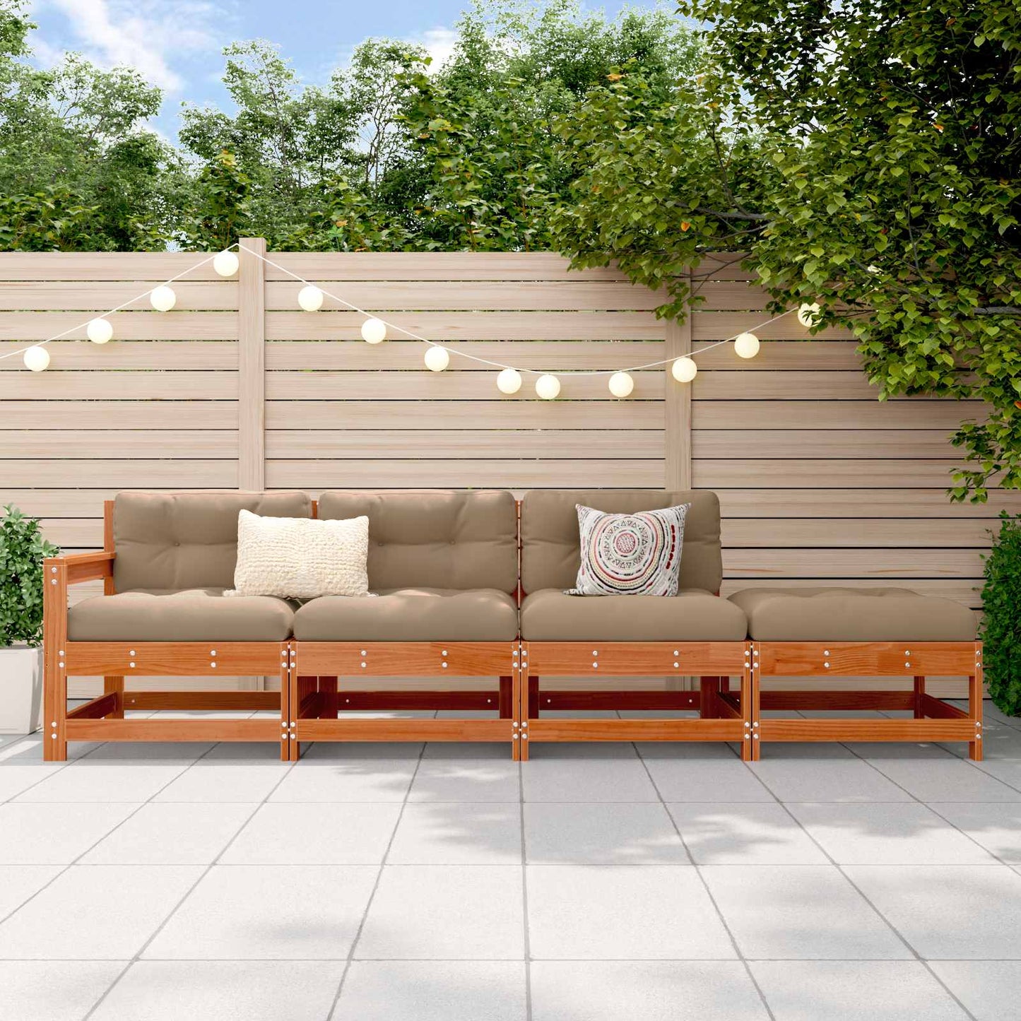 Sectional Sofa Einheiten Wachsbraun 252 x 62 x 70,5 cm