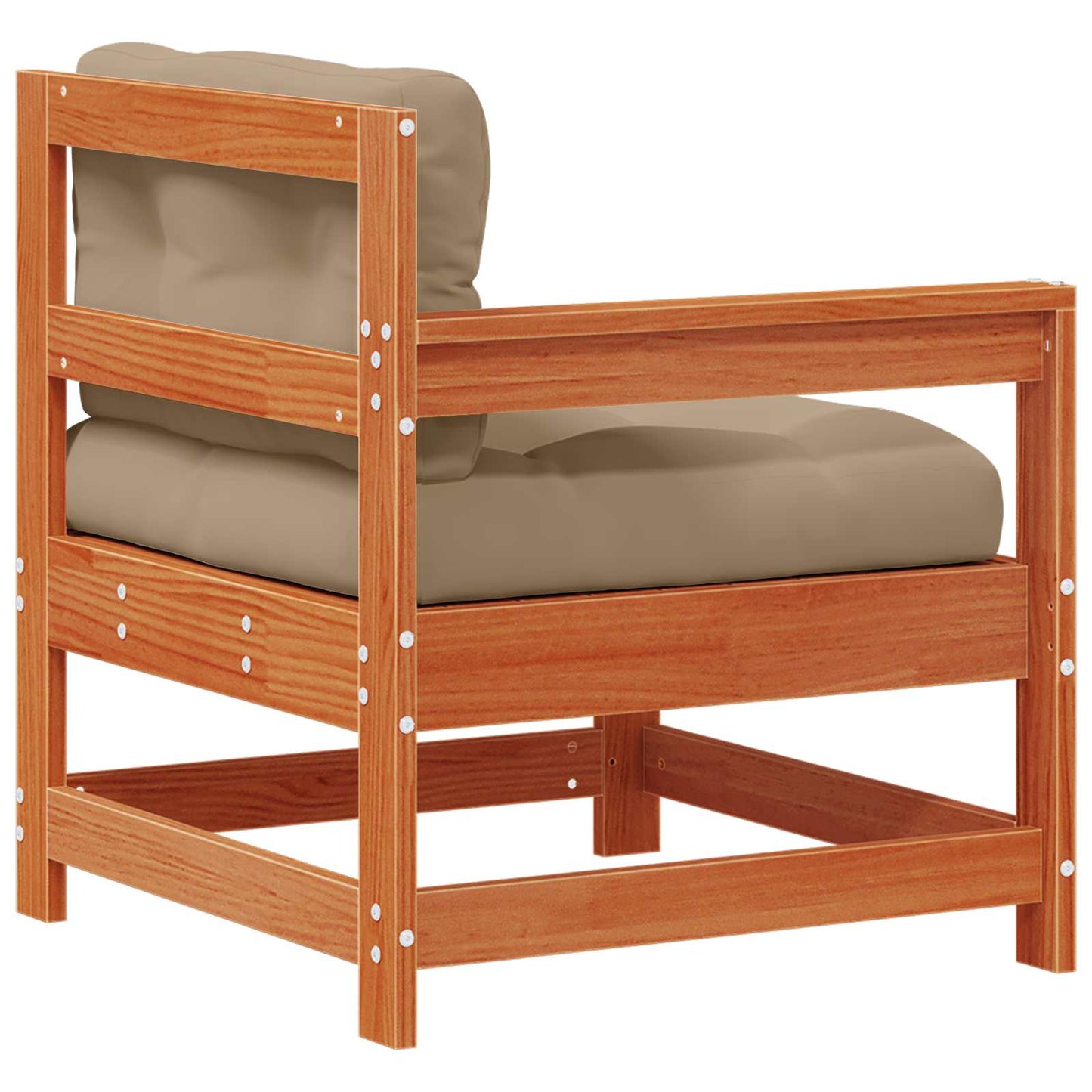 2 Stück Gartenecksofa Massives Kiefernholz Wachsbraun