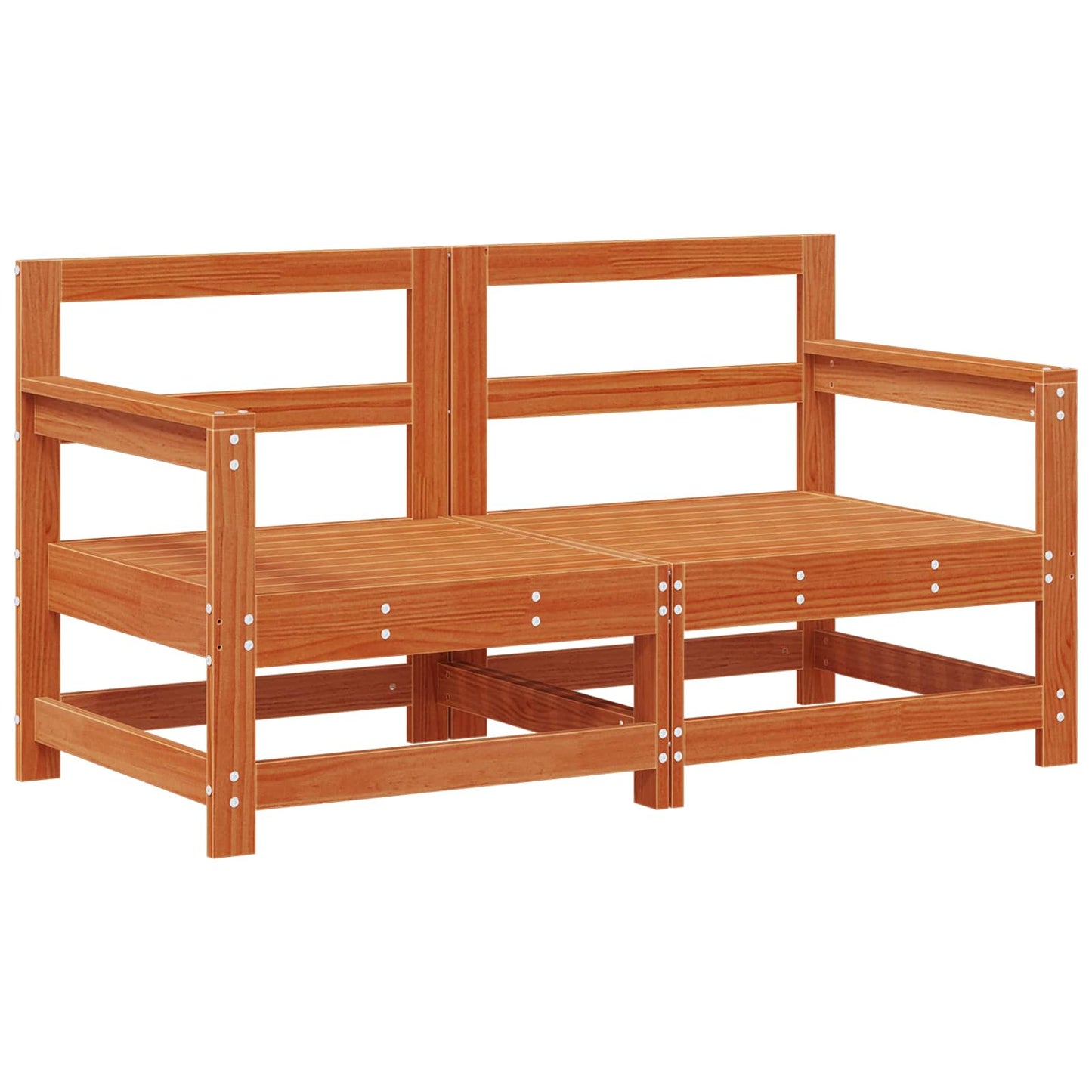 Gartenecksofa Massives Kiefernholz Wachsbraun